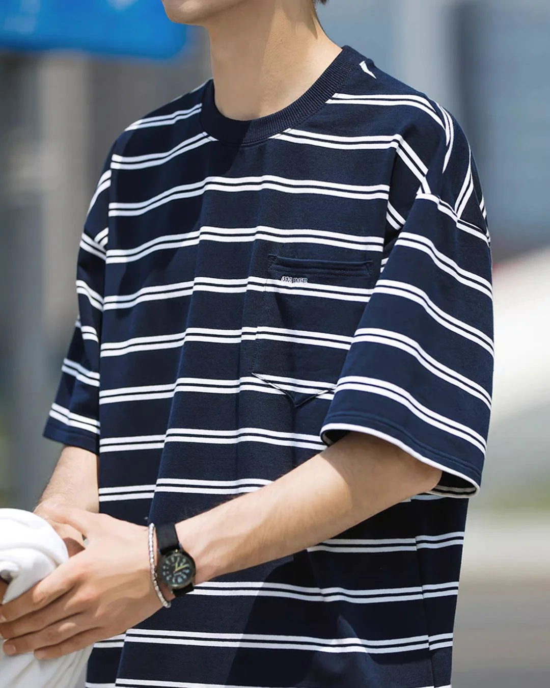 【セール】Pocket Border Navy T-shirt ST125