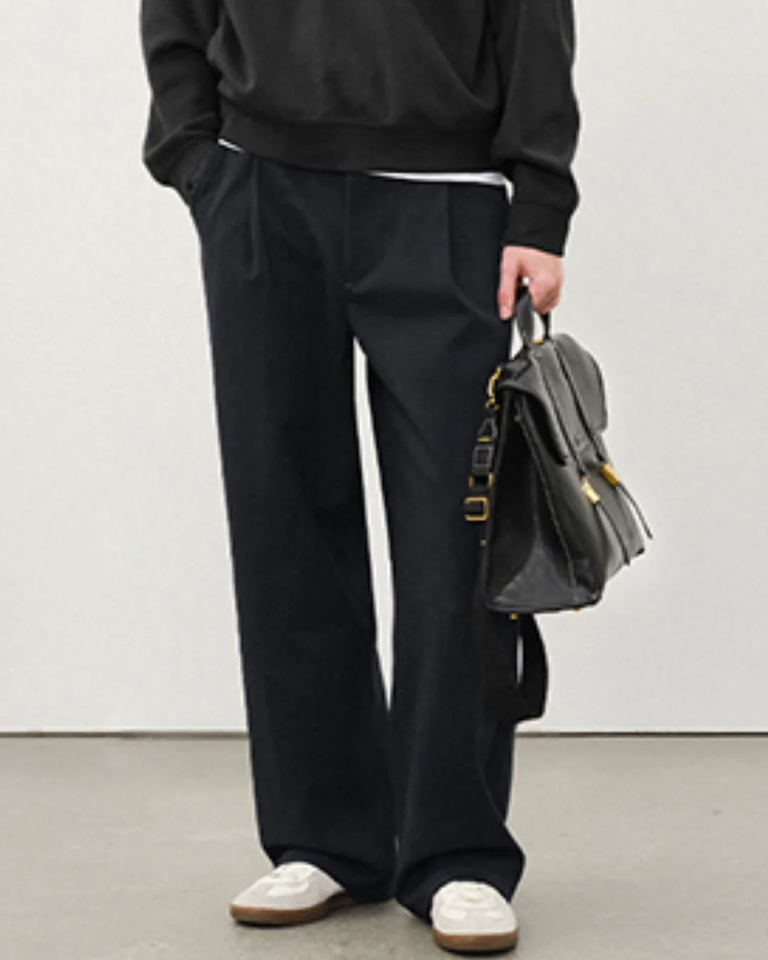 Wool Straight Wide Pants WP079