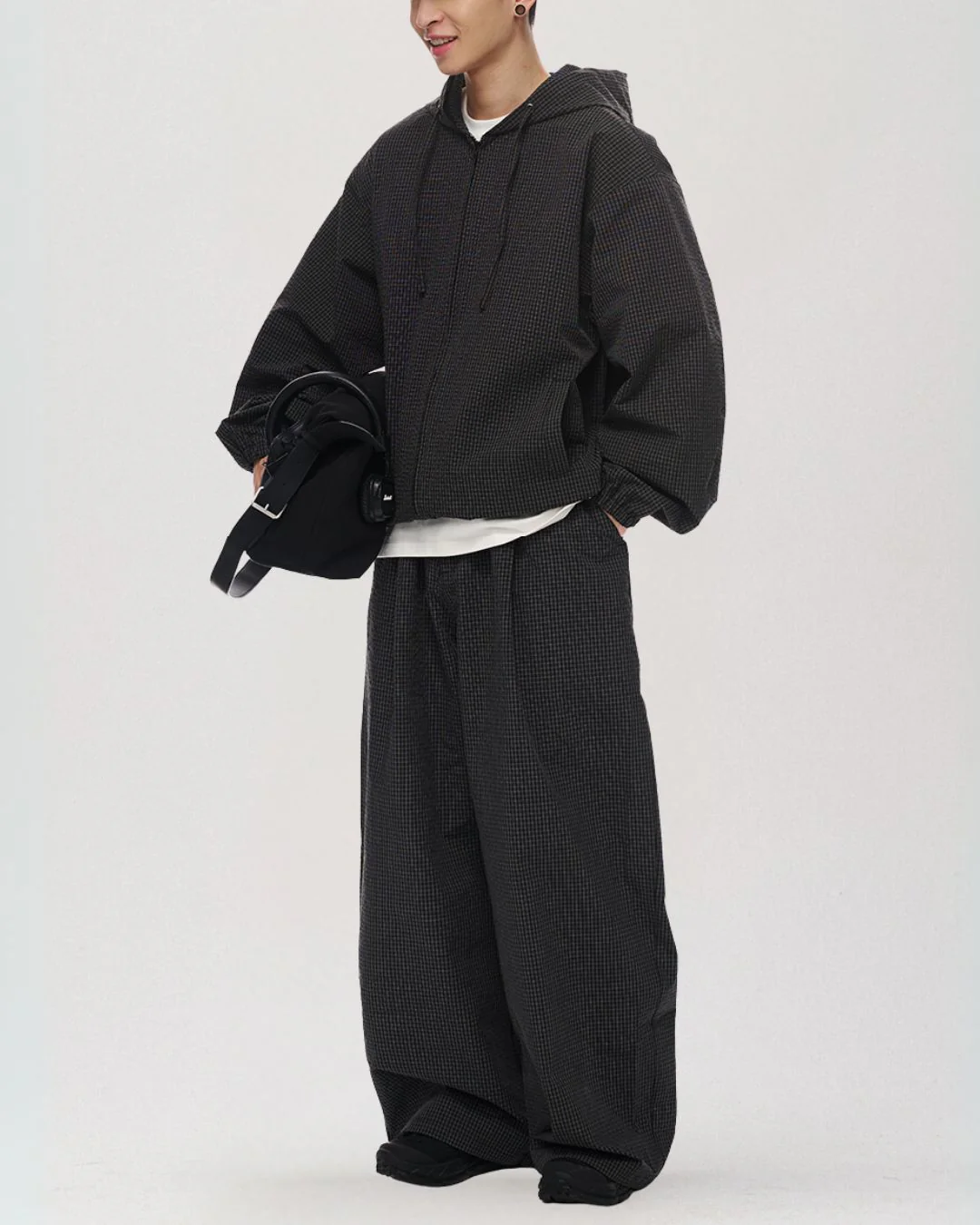 Tuck Wide Check Pants WP083