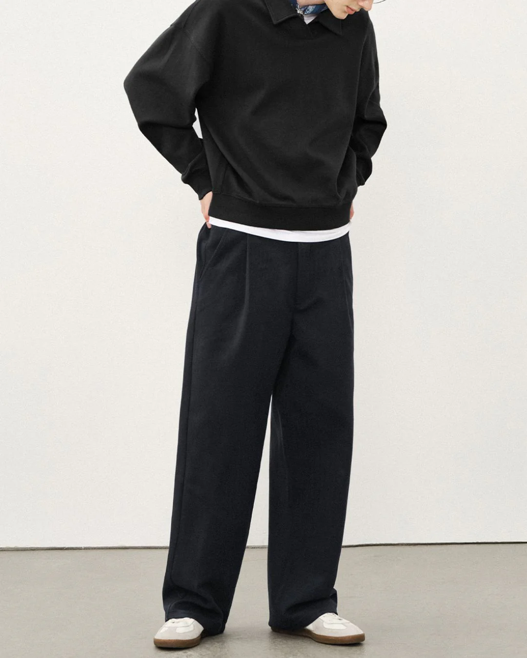 Wool Straight Wide Pants WP079