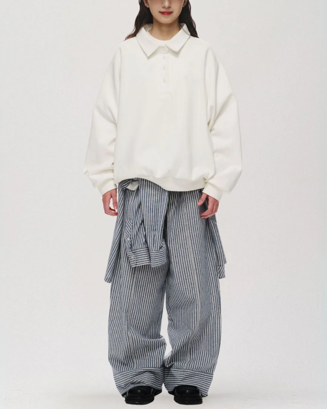 Relaxed Polo Sweatshirt LS098