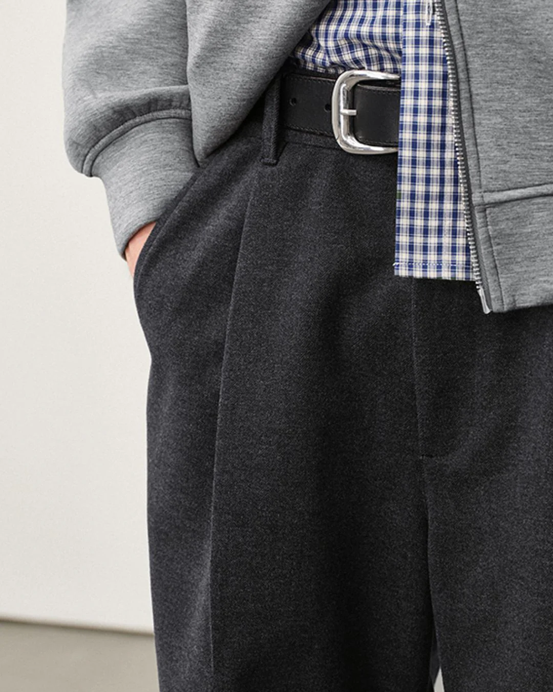 Wool Straight Wide Pants WP079