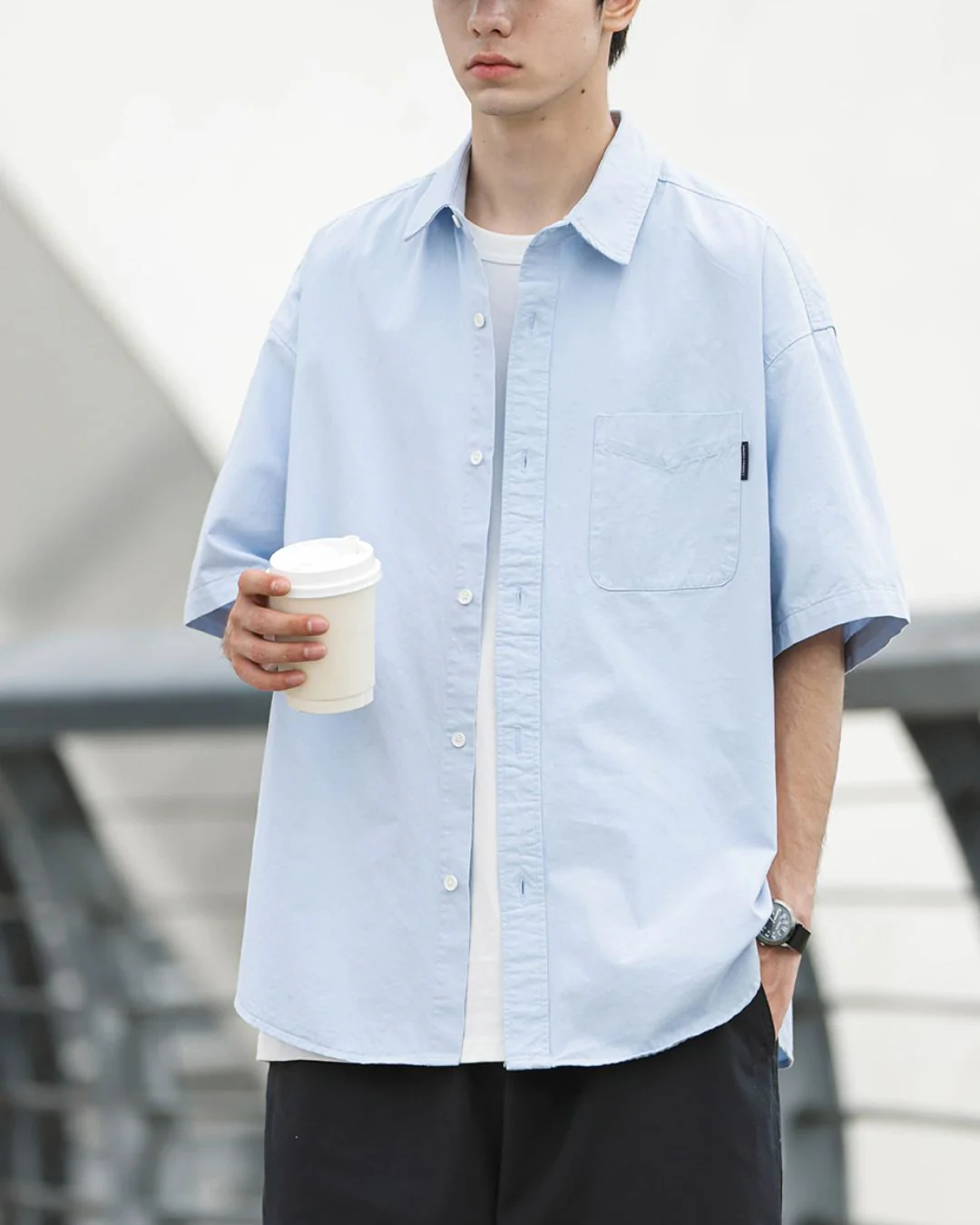 Plain Cotton Relaxed Shirt SS069