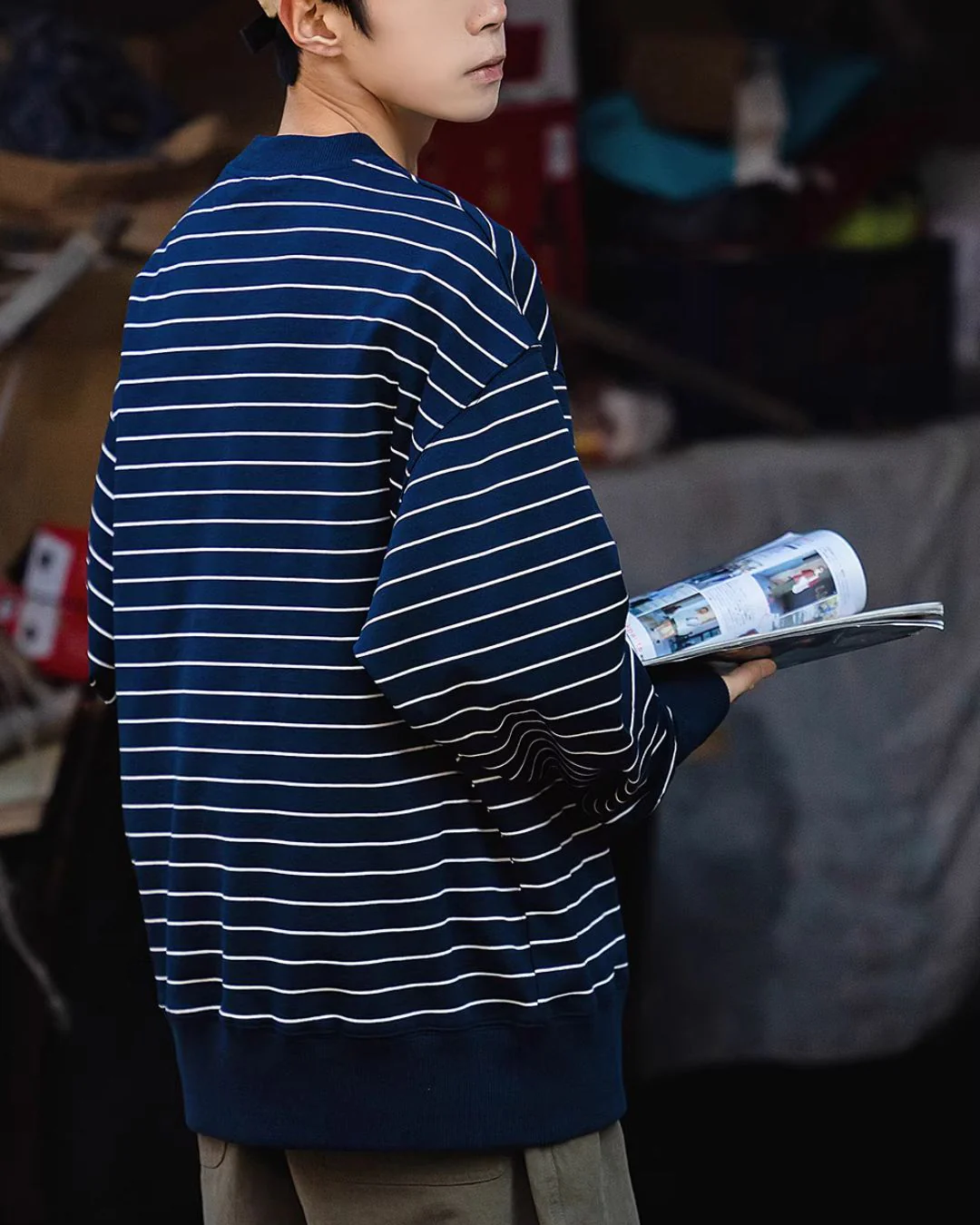 【10日以内お届け】Border Pocket Sweat SW068