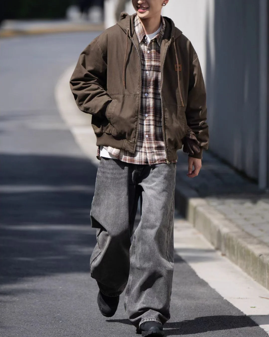 Washed Black Straight Jeans DP041
