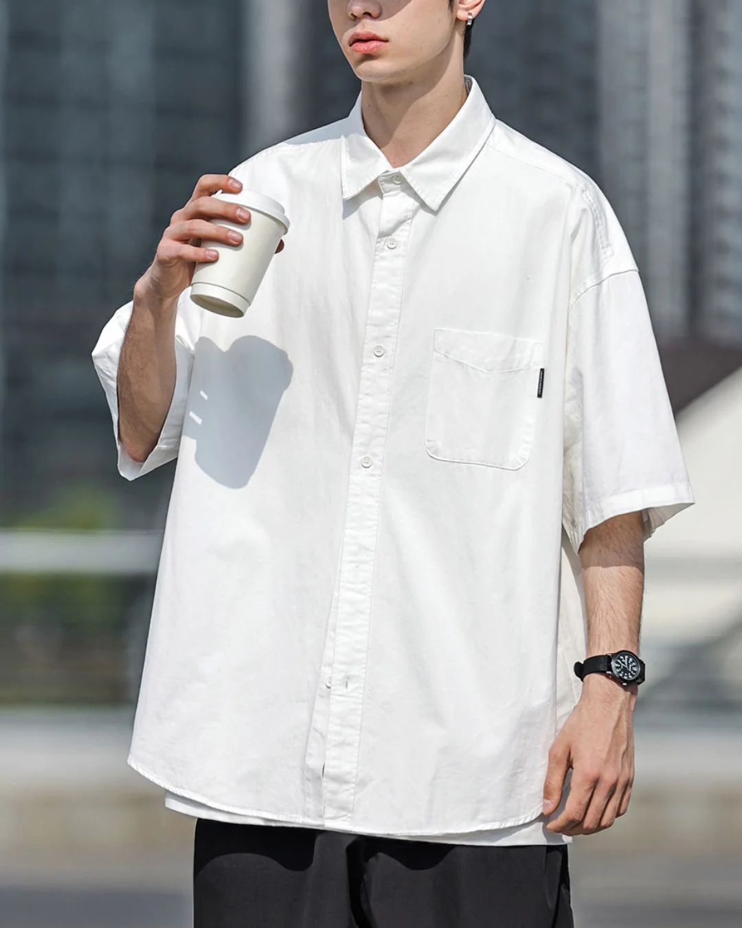 Plain Cotton Relaxed Shirt SS069