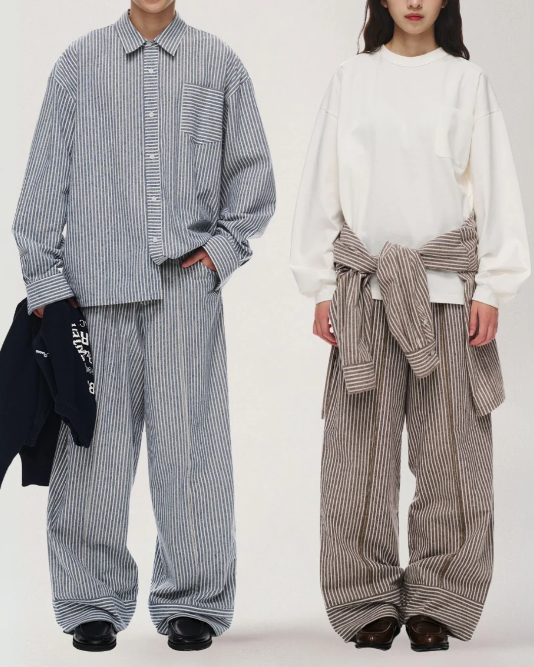 Cotton Striped Wide Pants WP082