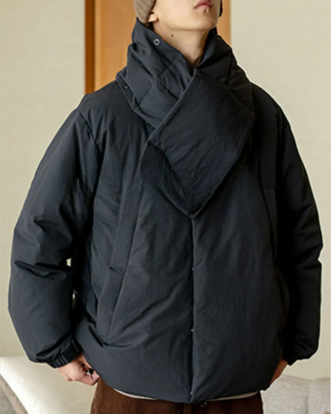 Scarf & Stand-collar Padded Jacket JK240