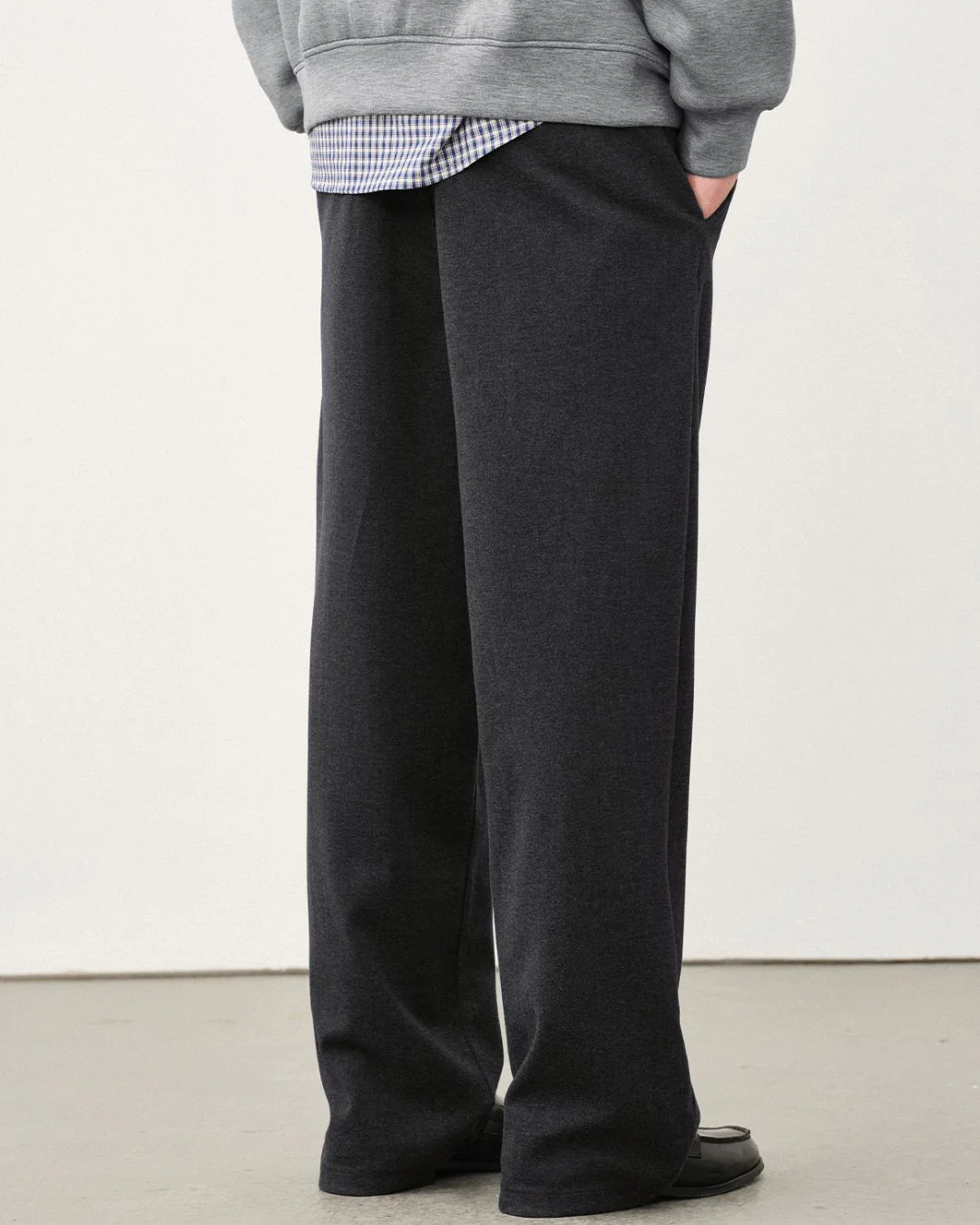Wool Straight Wide Pants WP079