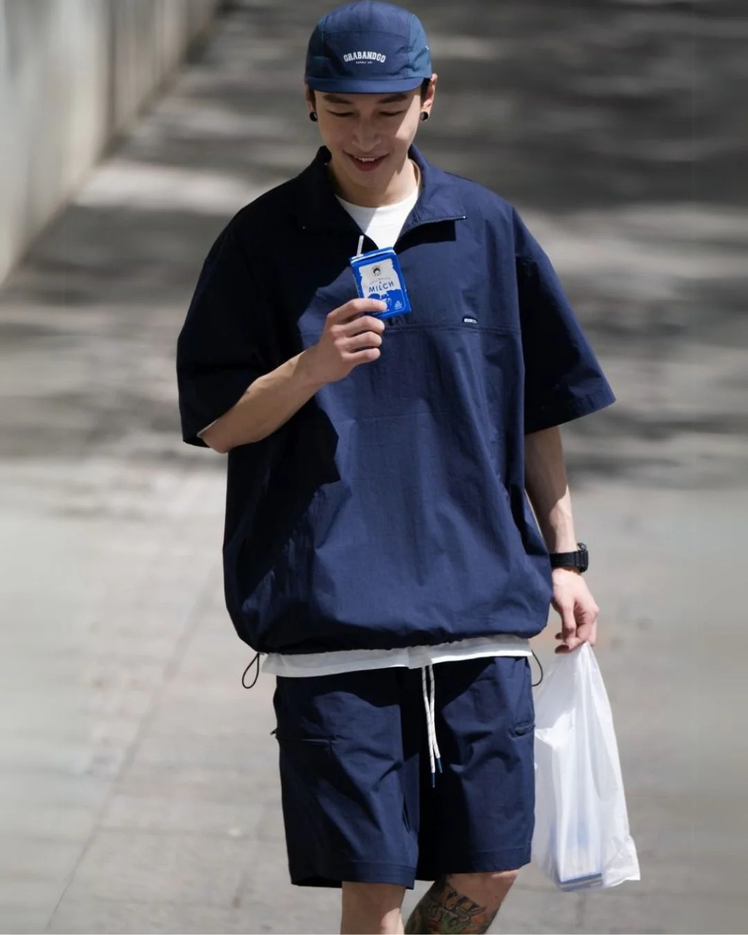 【セール】Half-zip Drawstring Shirt SS066