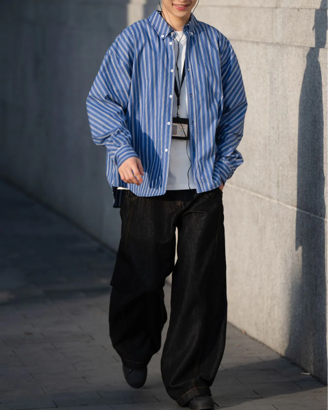 Contrast Casual Striped Shirt LS091