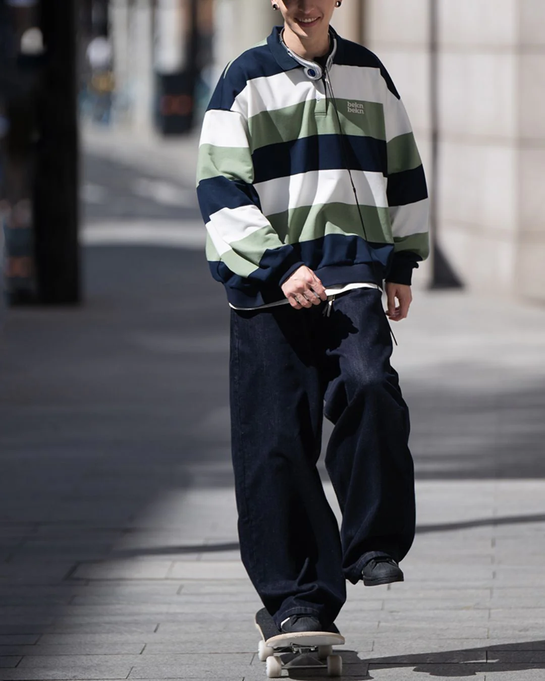 【10日以内お届け】Border Polo Sweatshirt LS101