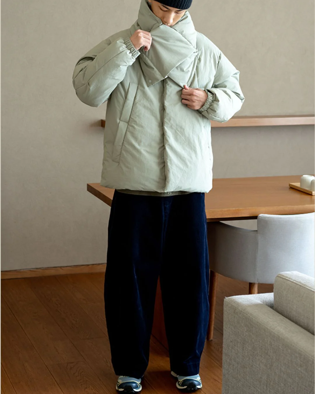 Scarf & Stand-collar Padded Jacket JK240