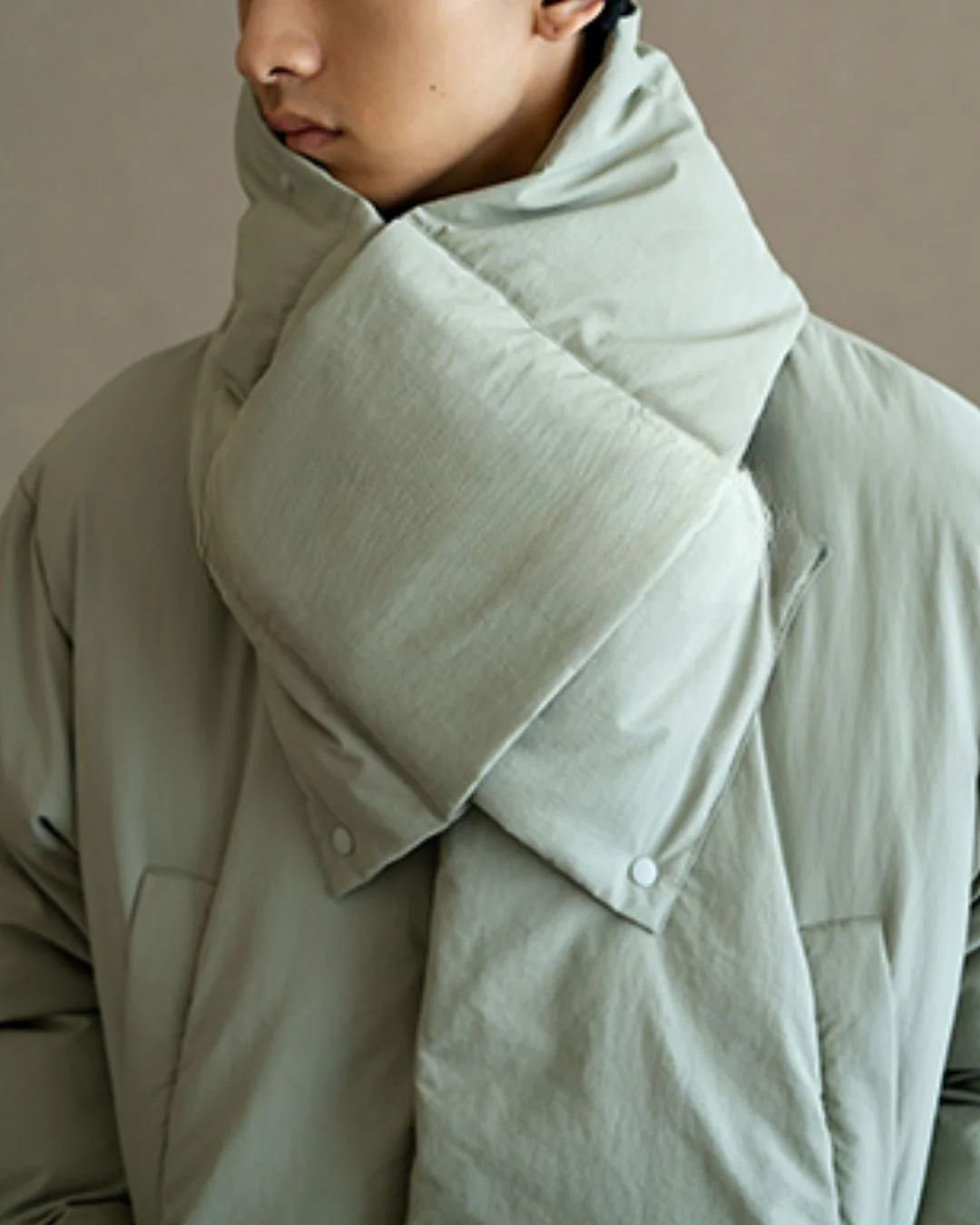 Scarf & Stand-collar Padded Jacket JK240