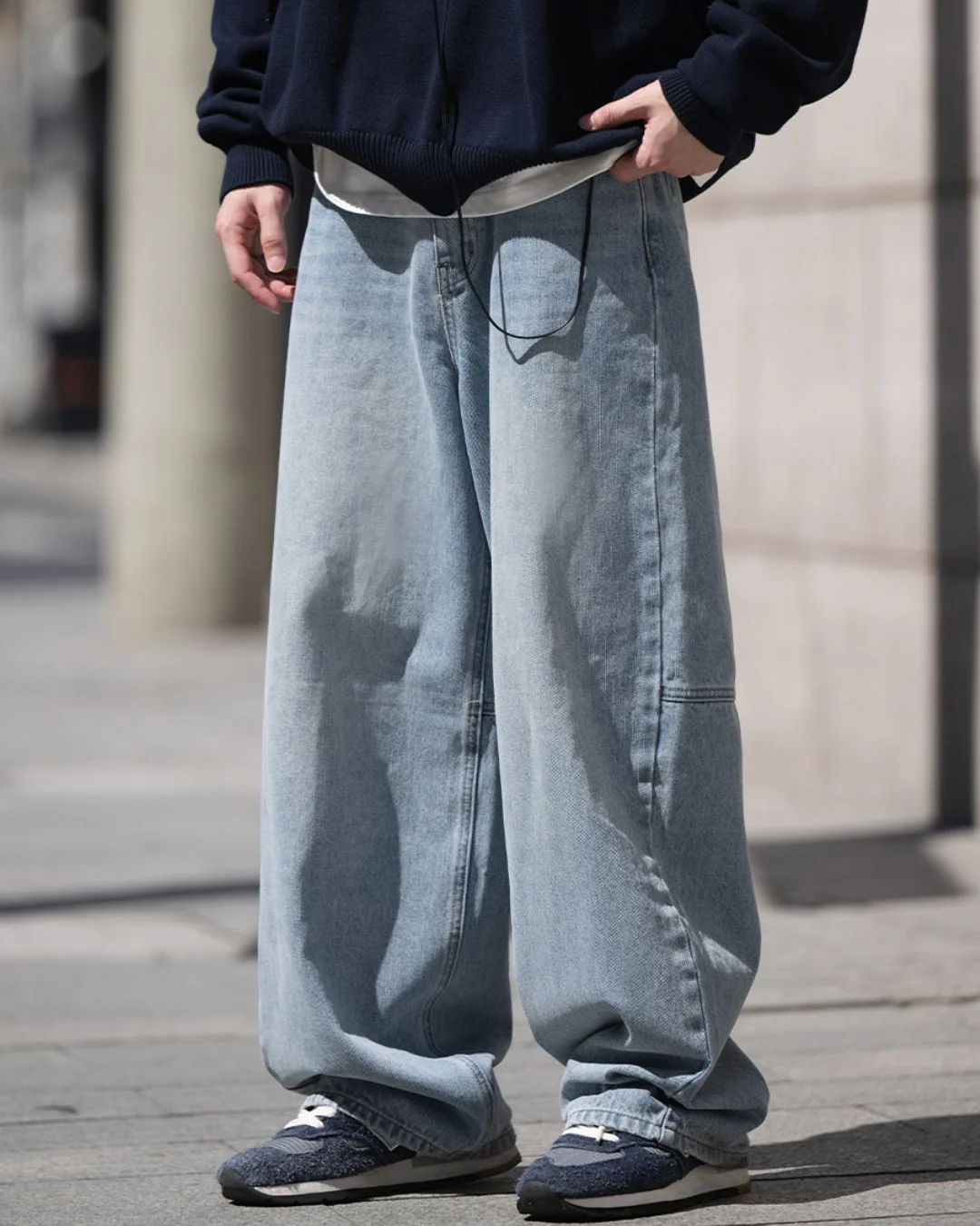 Wide-leg Blue Jeans DP055