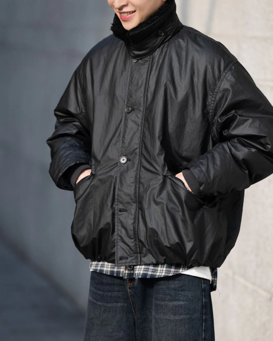 Retro Boa-collar Working Jacket JK242