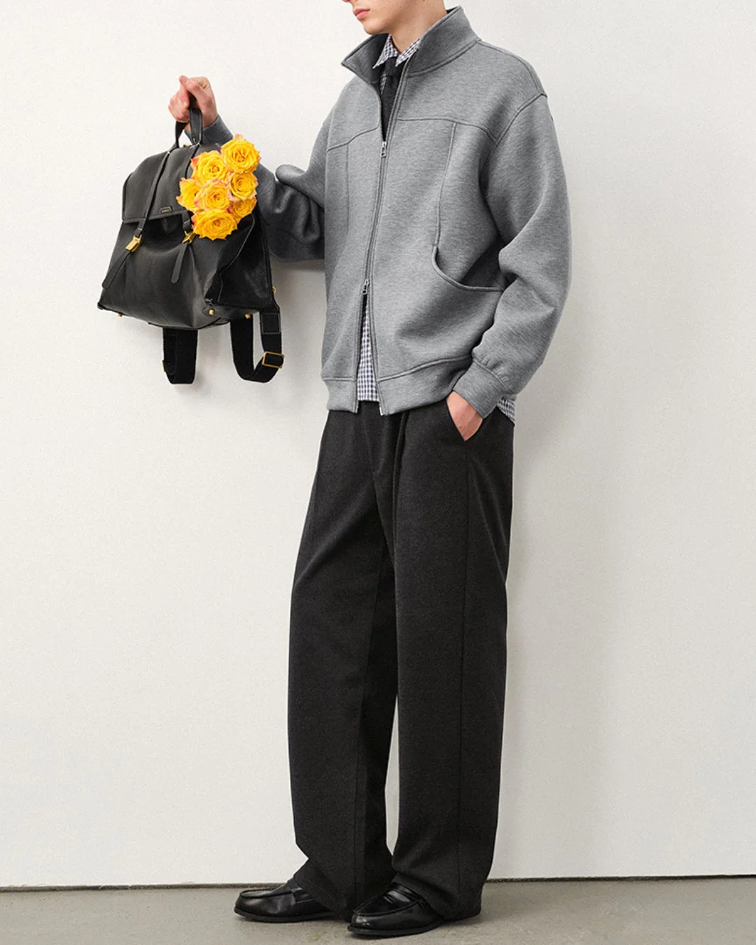 Wool Straight Wide Pants WP079