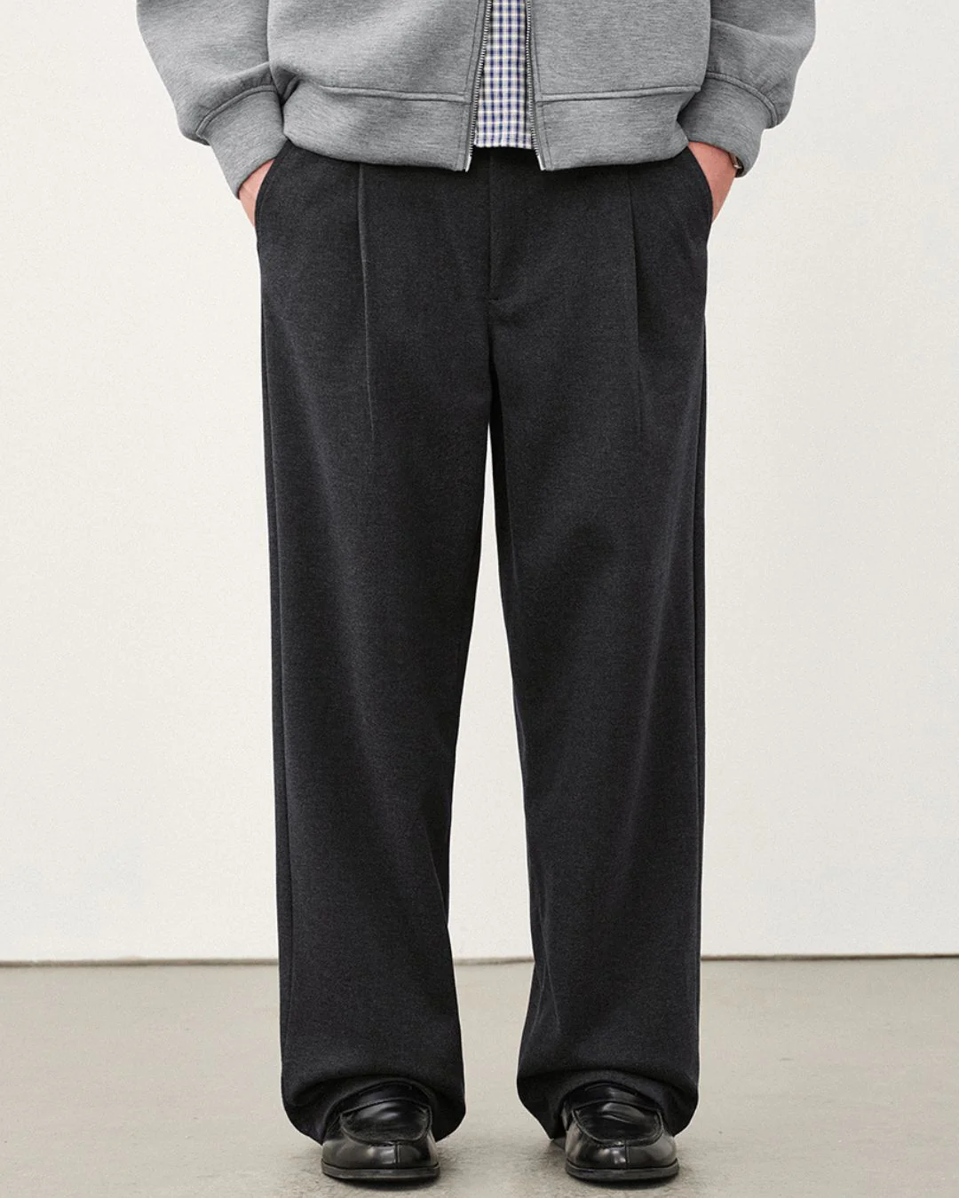 Wool Straight Wide Pants WP079