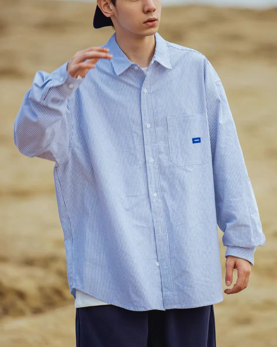 【10日以内お届け】Casual Striped Shirt LS047