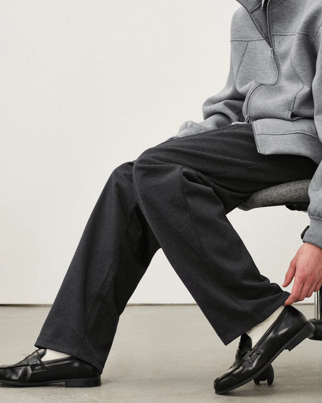 Wool Straight Wide Pants WP079
