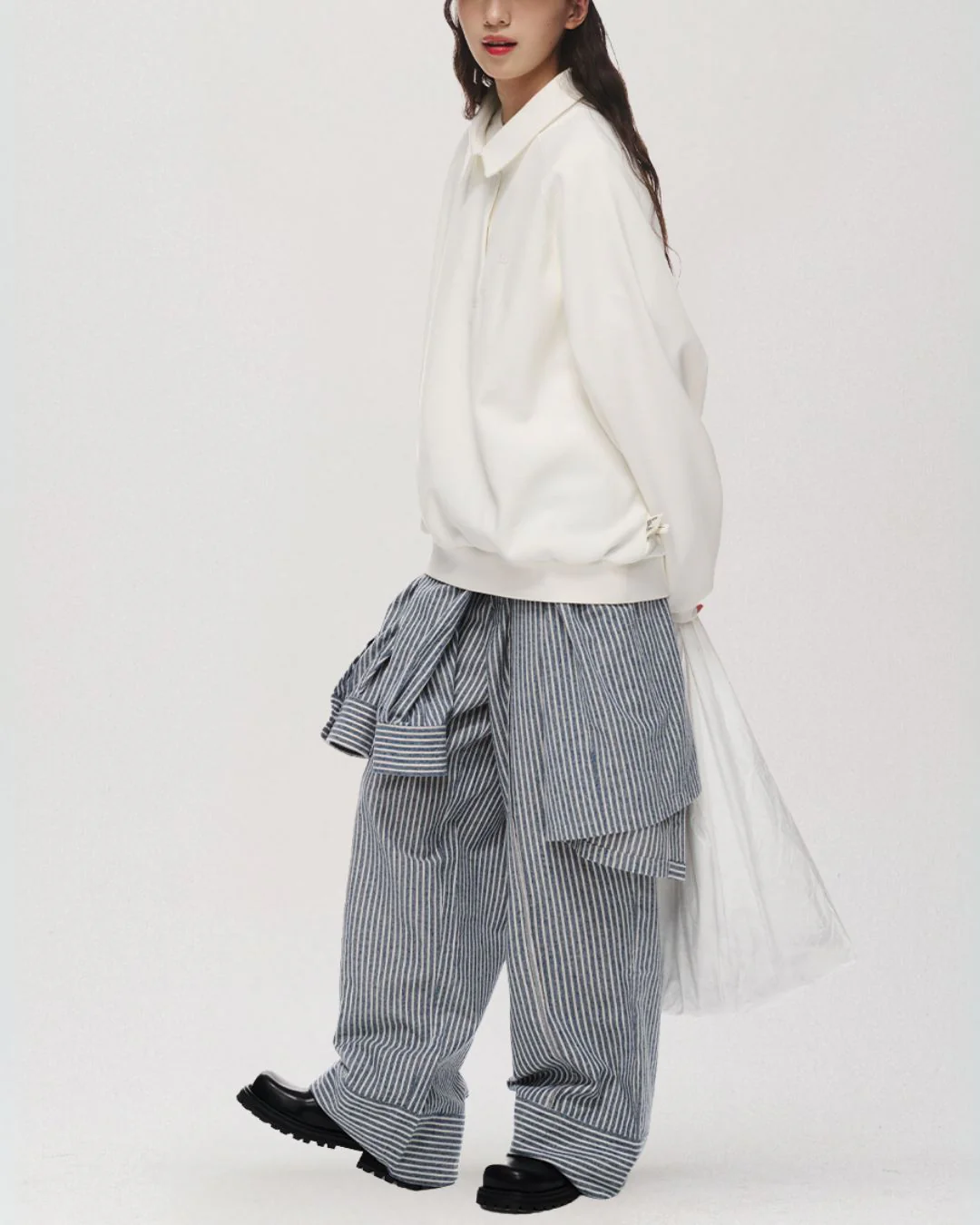 Relaxed Polo Sweatshirt LS098
