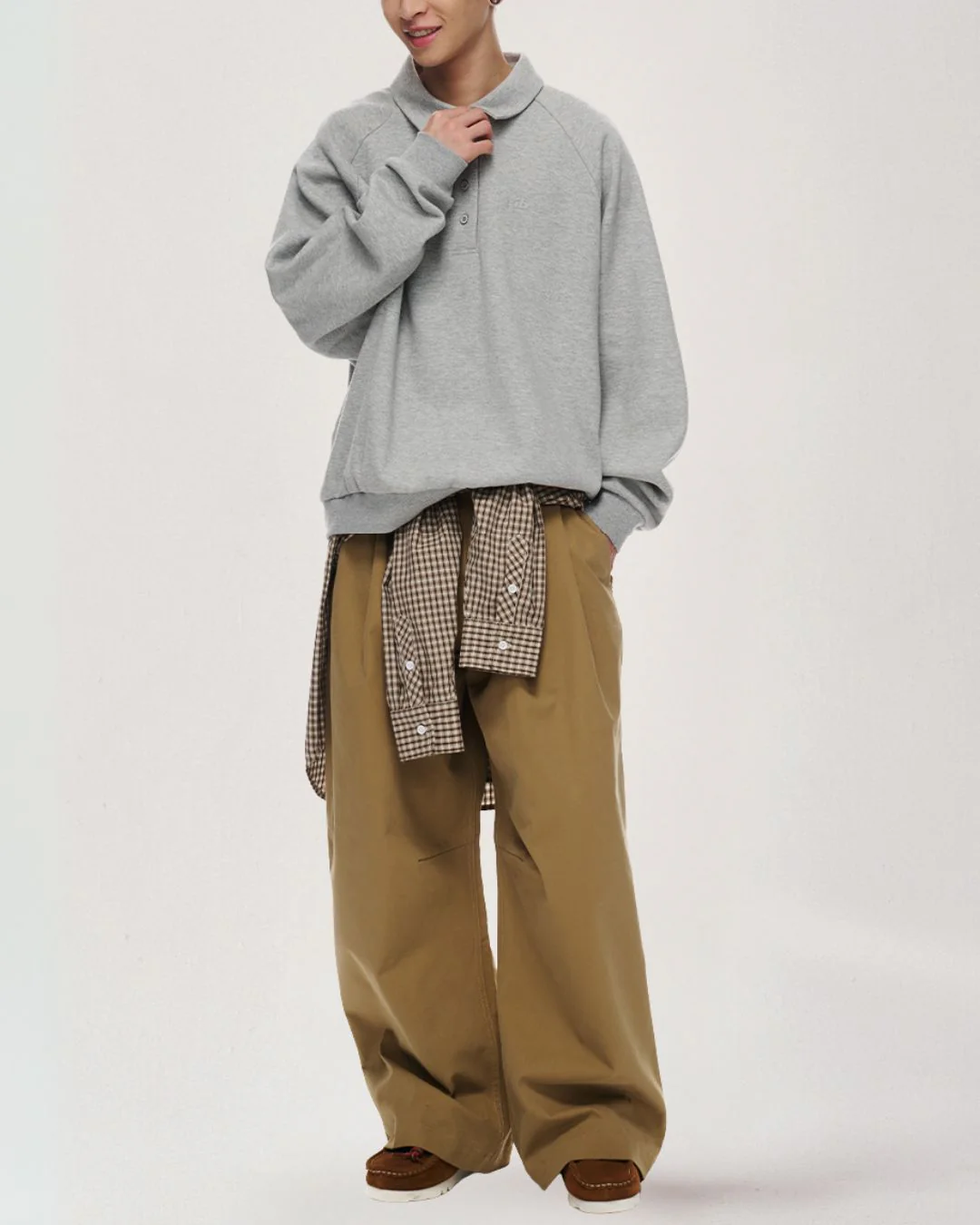 Relaxed Polo Sweatshirt LS098