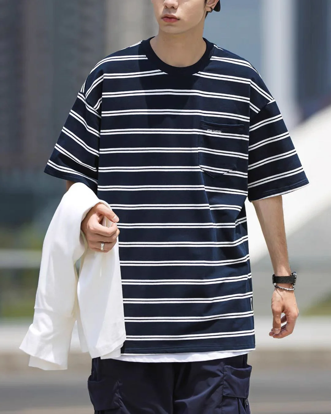 【セール】Pocket Border Navy T-shirt ST125