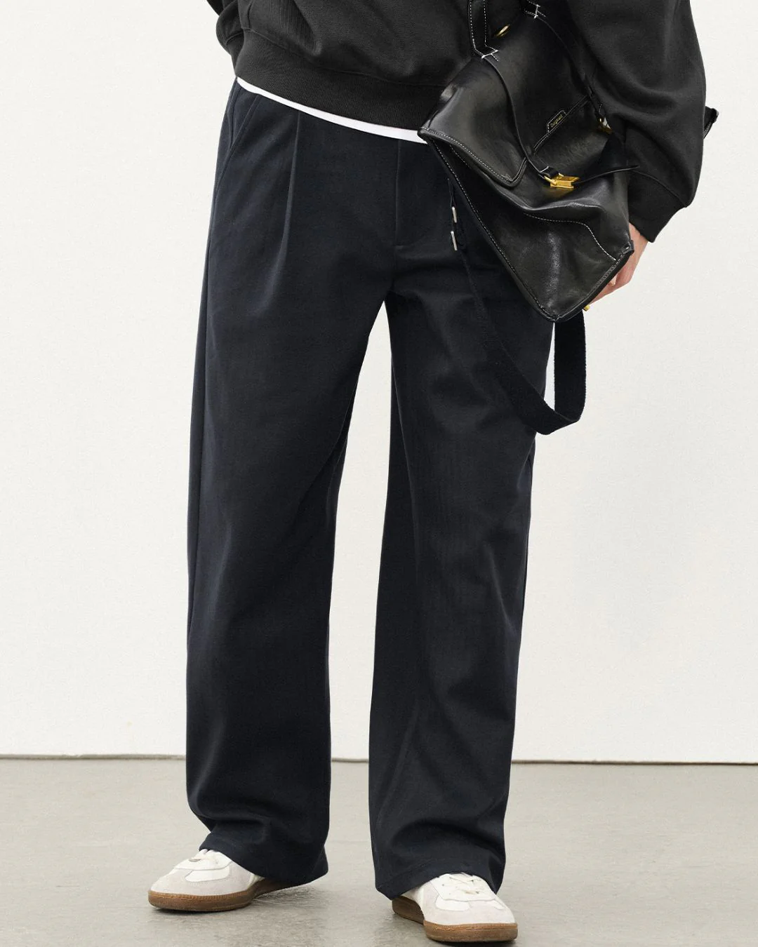 Wool Straight Wide Pants WP079