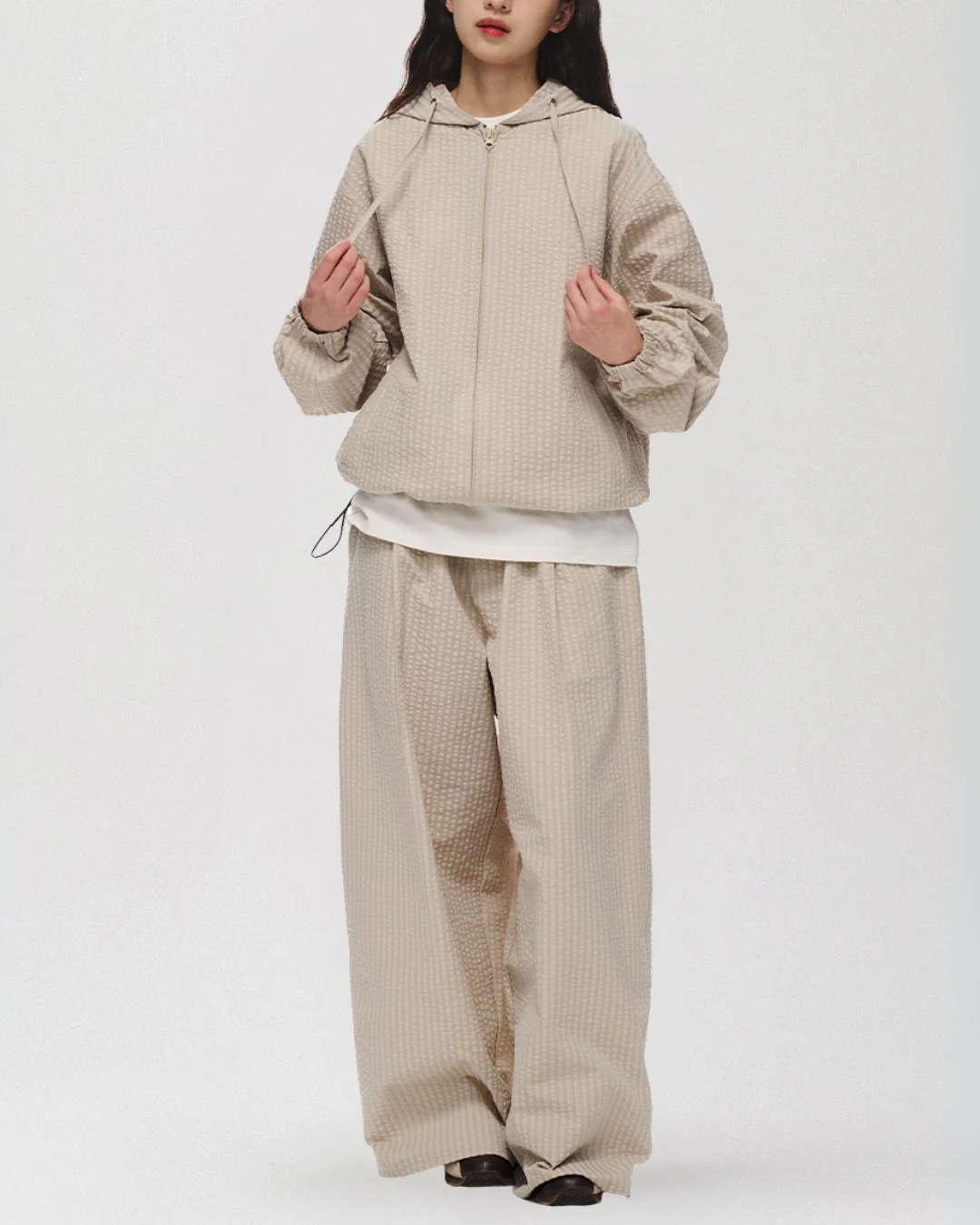 Tuck Wide Check Pants WP083