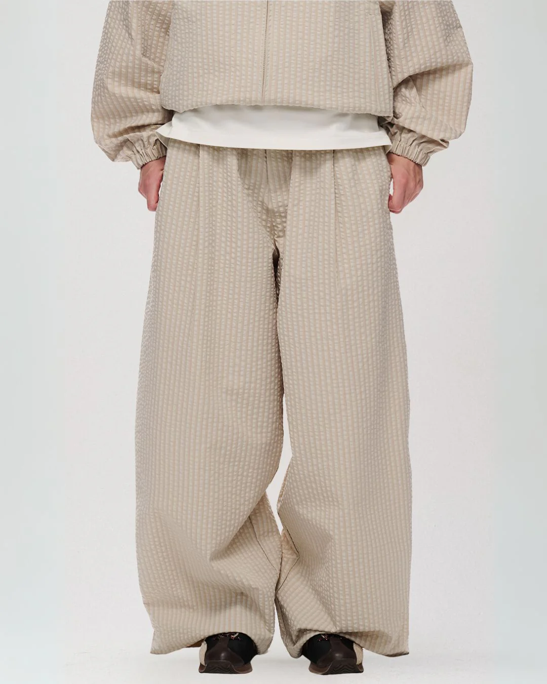 Tuck Wide Check Pants WP083