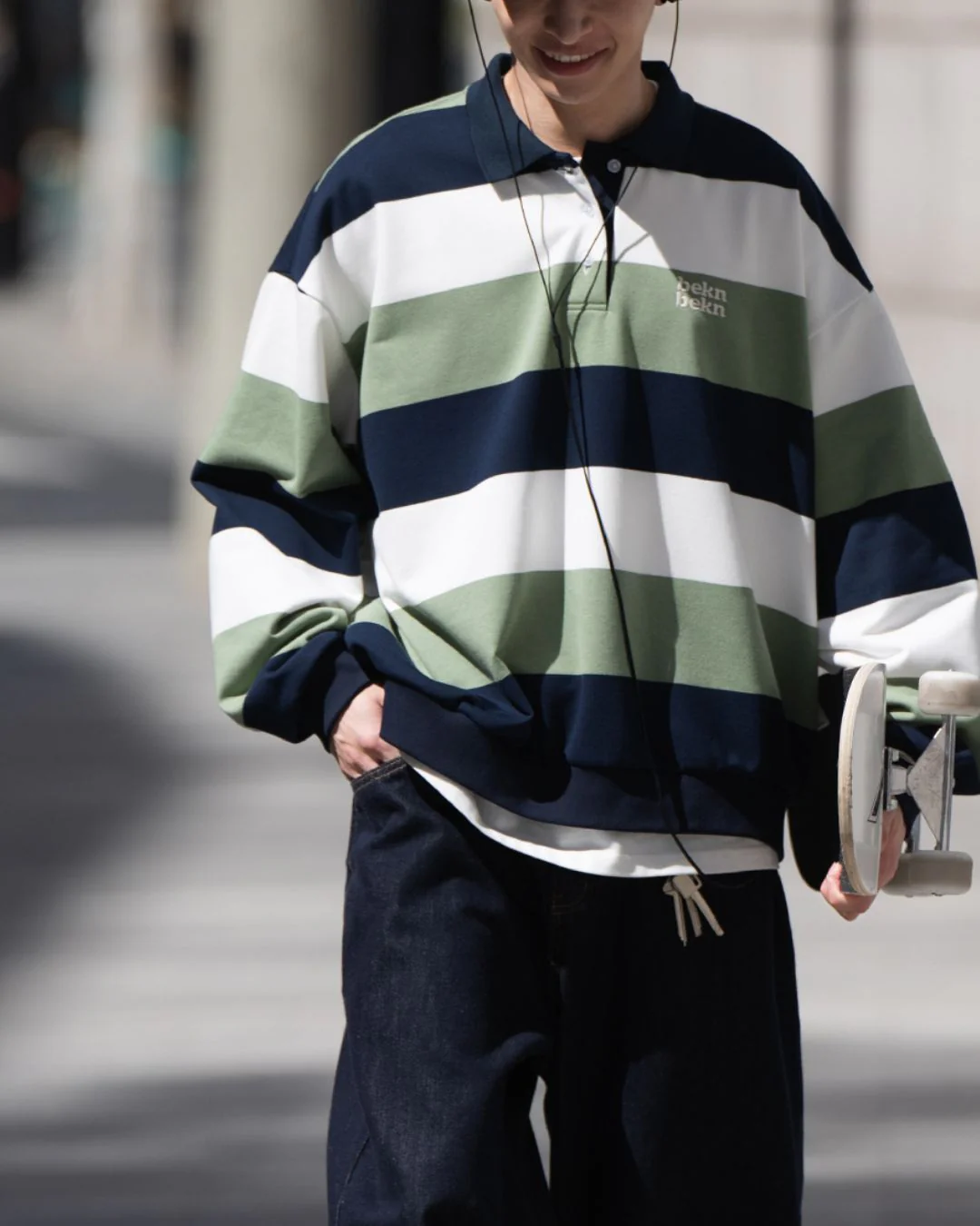 【10日以内お届け】Border Polo Sweatshirt LS101