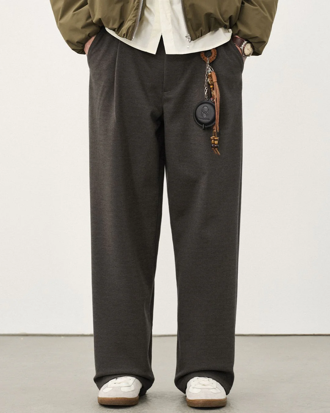 Wool Straight Wide Pants WP079