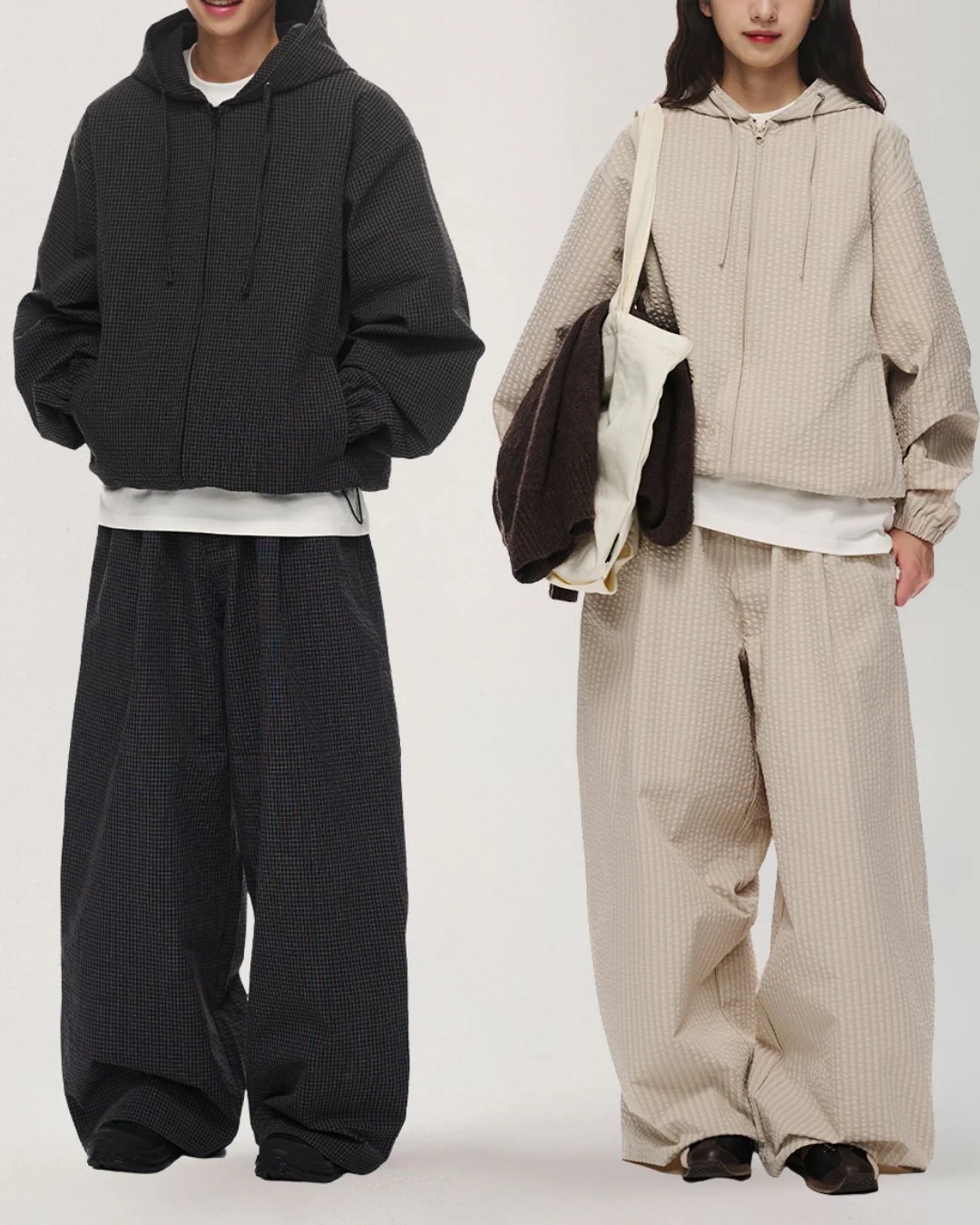 Tuck Wide Check Pants WP083