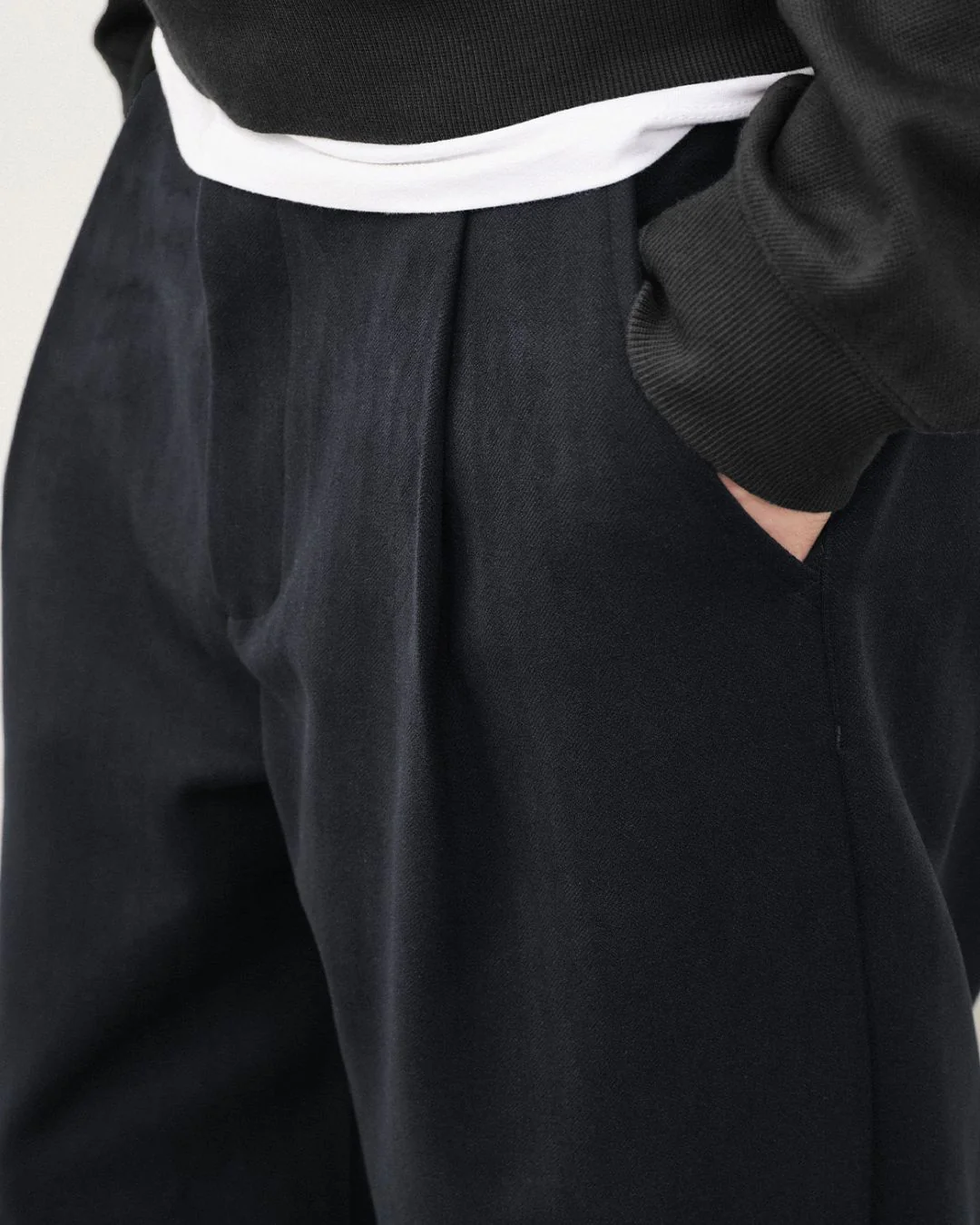 Wool Straight Wide Pants WP079