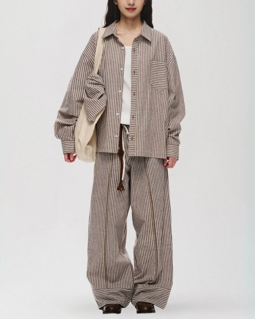 Cotton Striped Wide Pants WP082