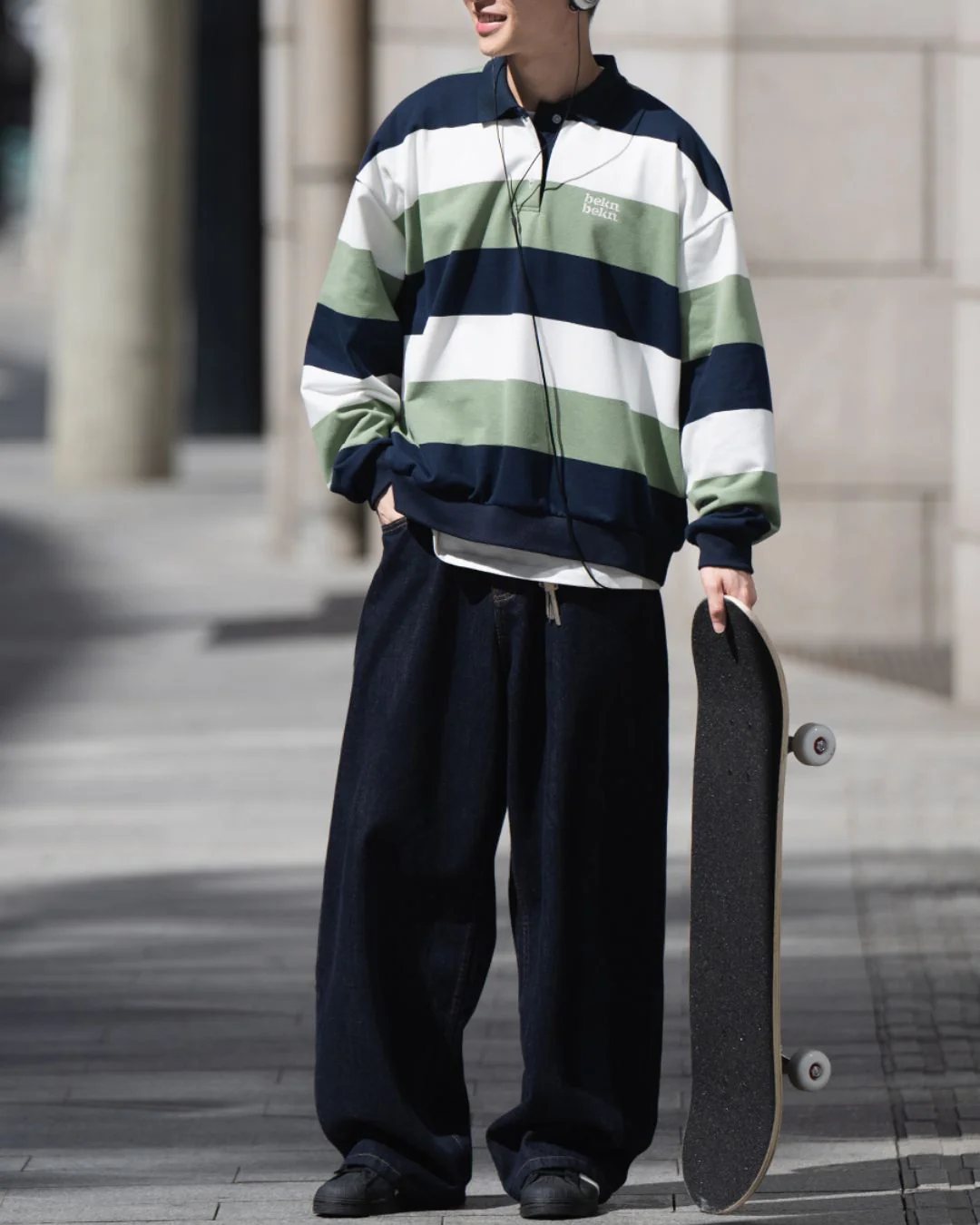 【10日以内お届け】Border Polo Sweatshirt LS101
