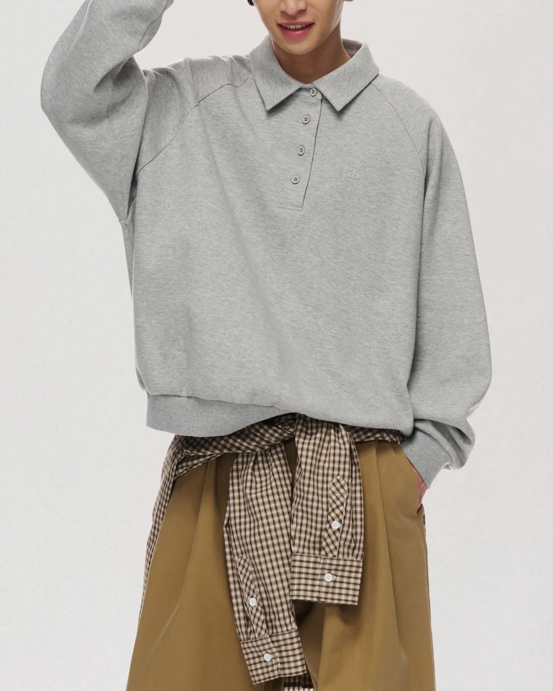 Relaxed Polo Sweatshirt LS098