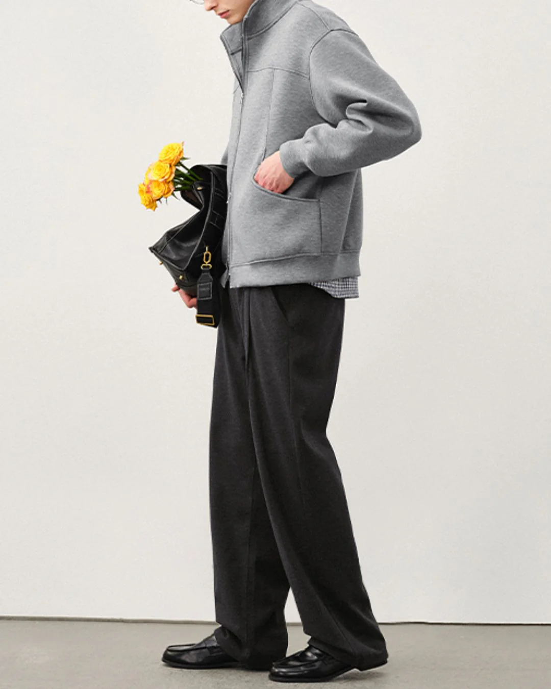 Wool Straight Wide Pants WP079