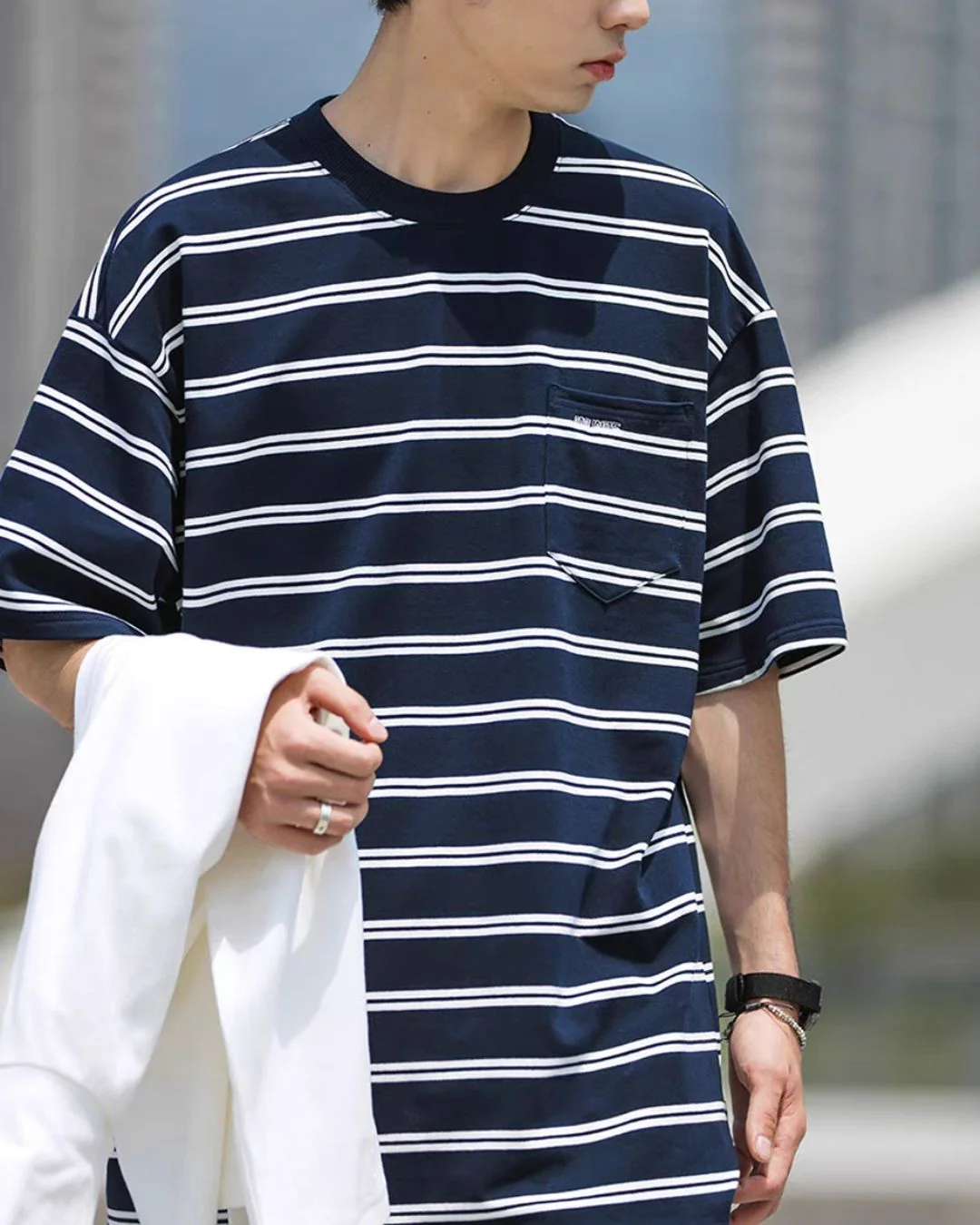 【セール】Pocket Border Navy T-shirt ST125