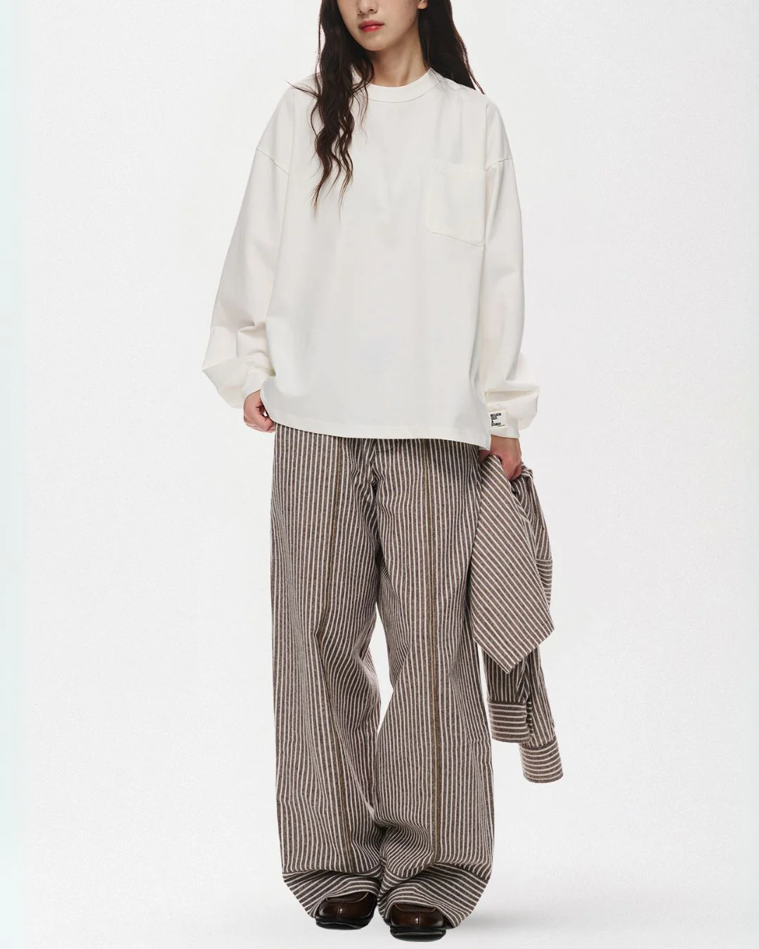 Cotton Striped Wide Pants WP082