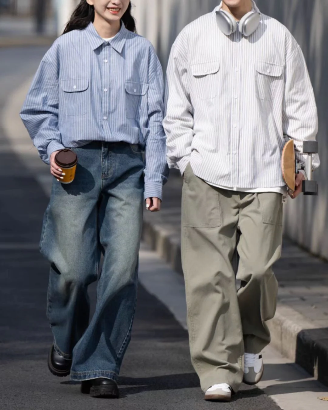 【10日以内お届け】Double Pocket Striped Shirt LS066