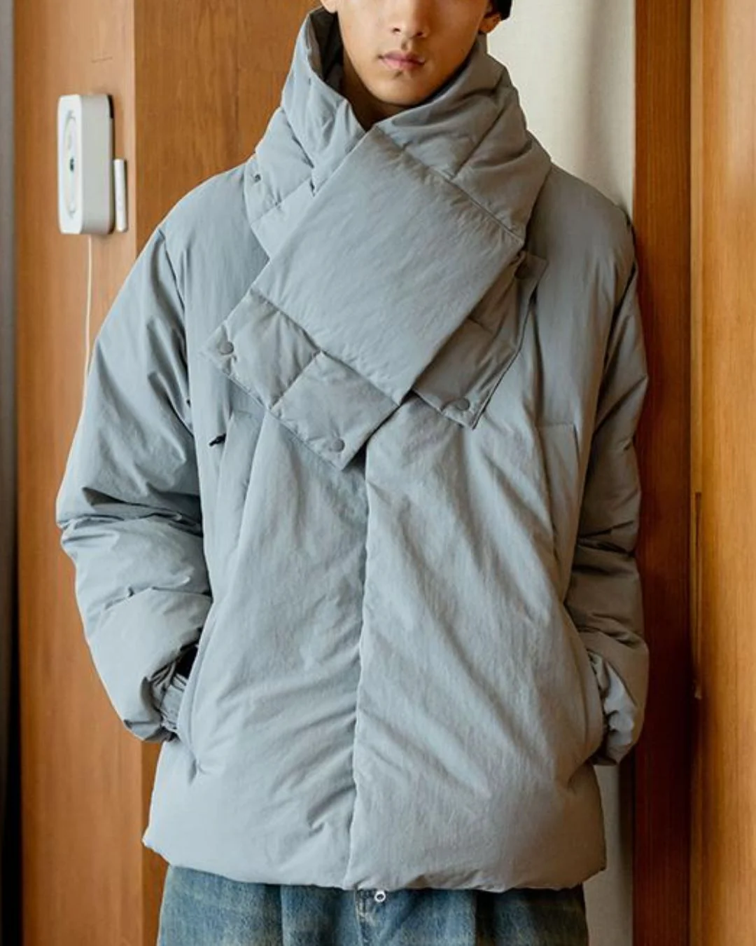 Scarf & Stand-collar Padded Jacket JK240