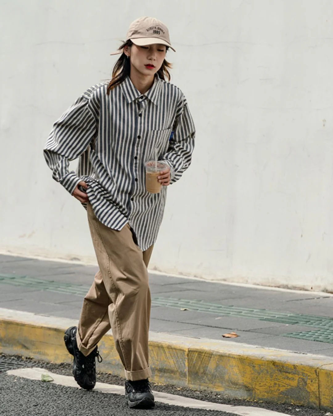 【10日以内お届け】Stripe Loose shirt LS001