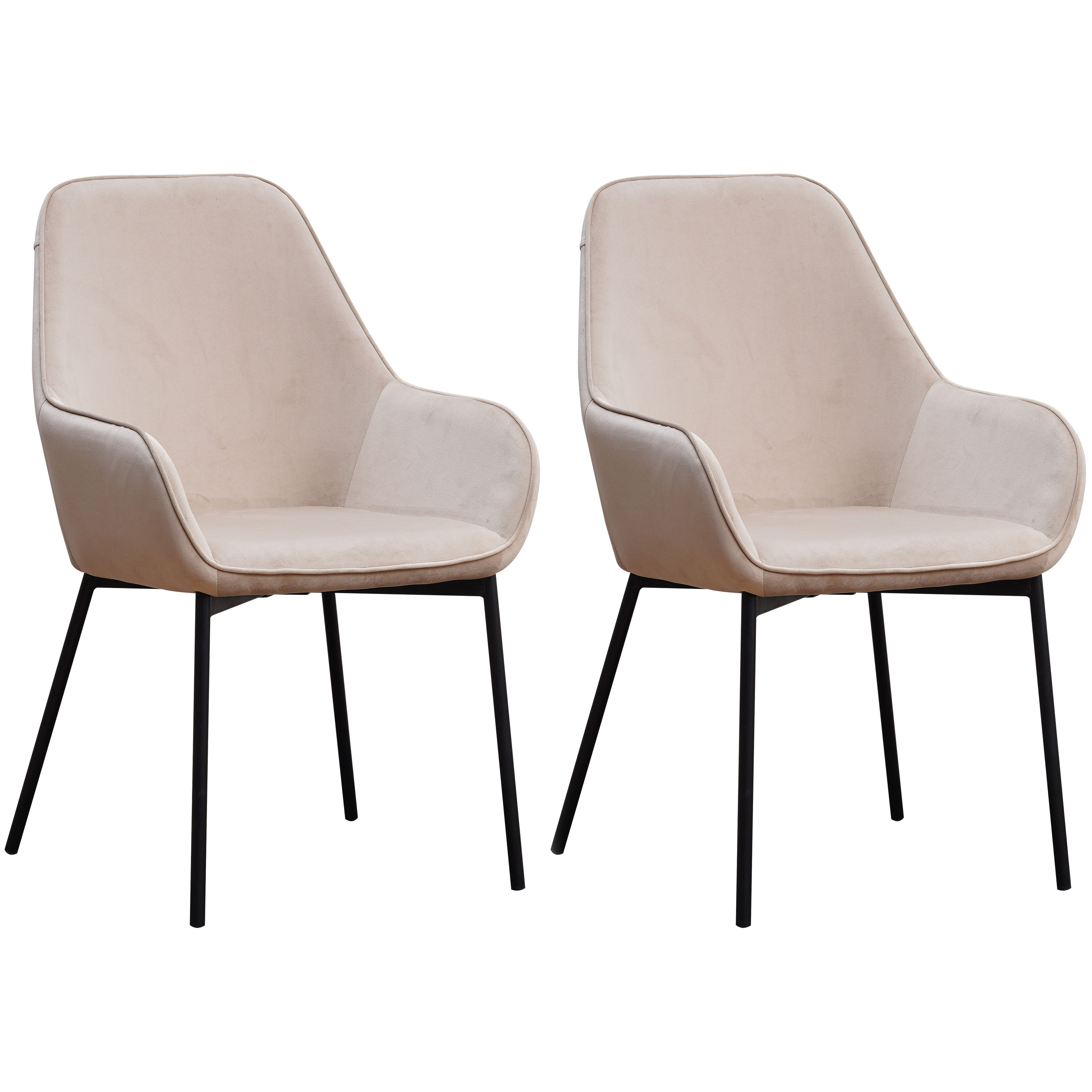 Esszimmerstuhl Samt FRANKY 2er Set beige