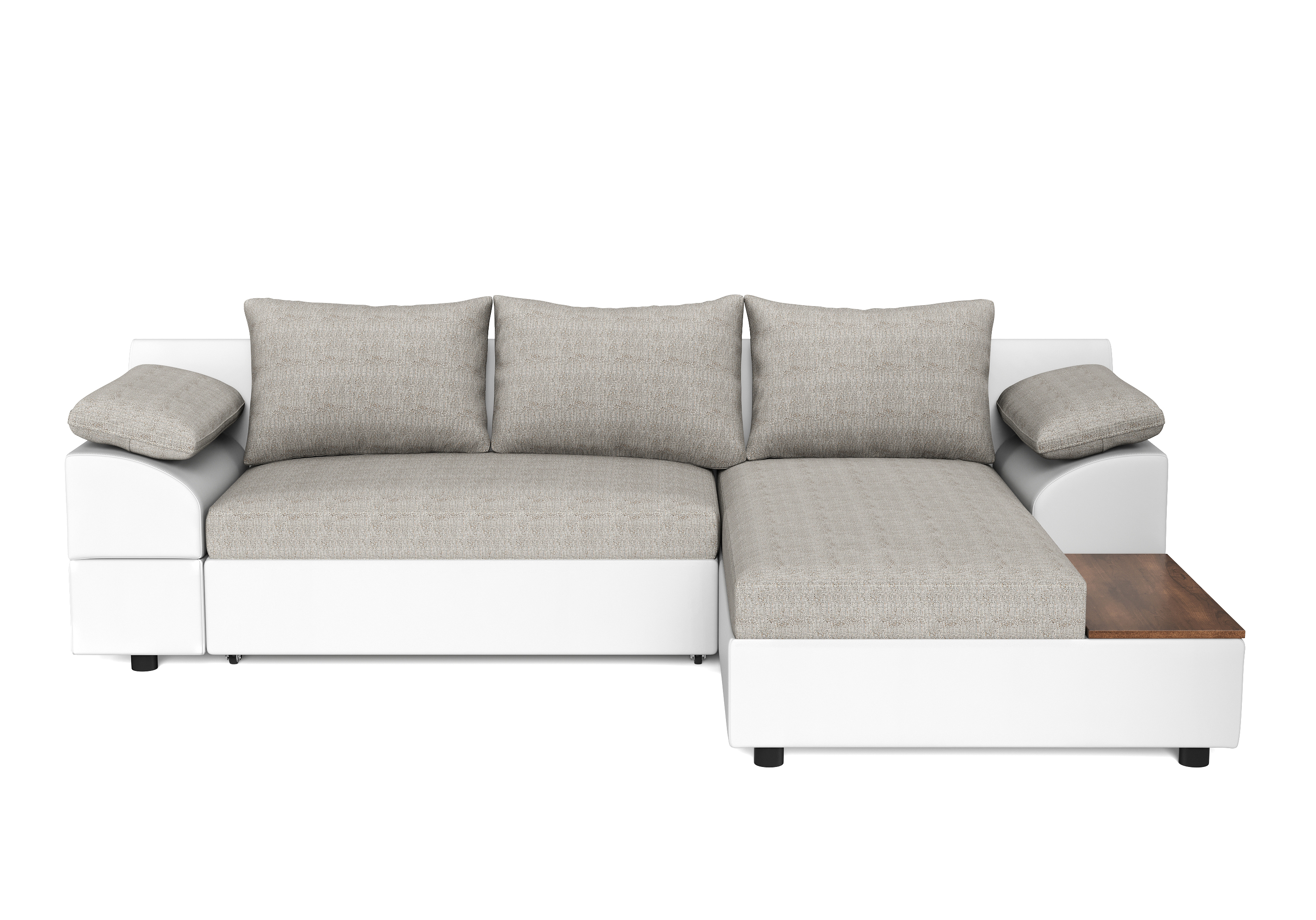 Ecksofa mit Schlaffunktion NALA rechts weiss
