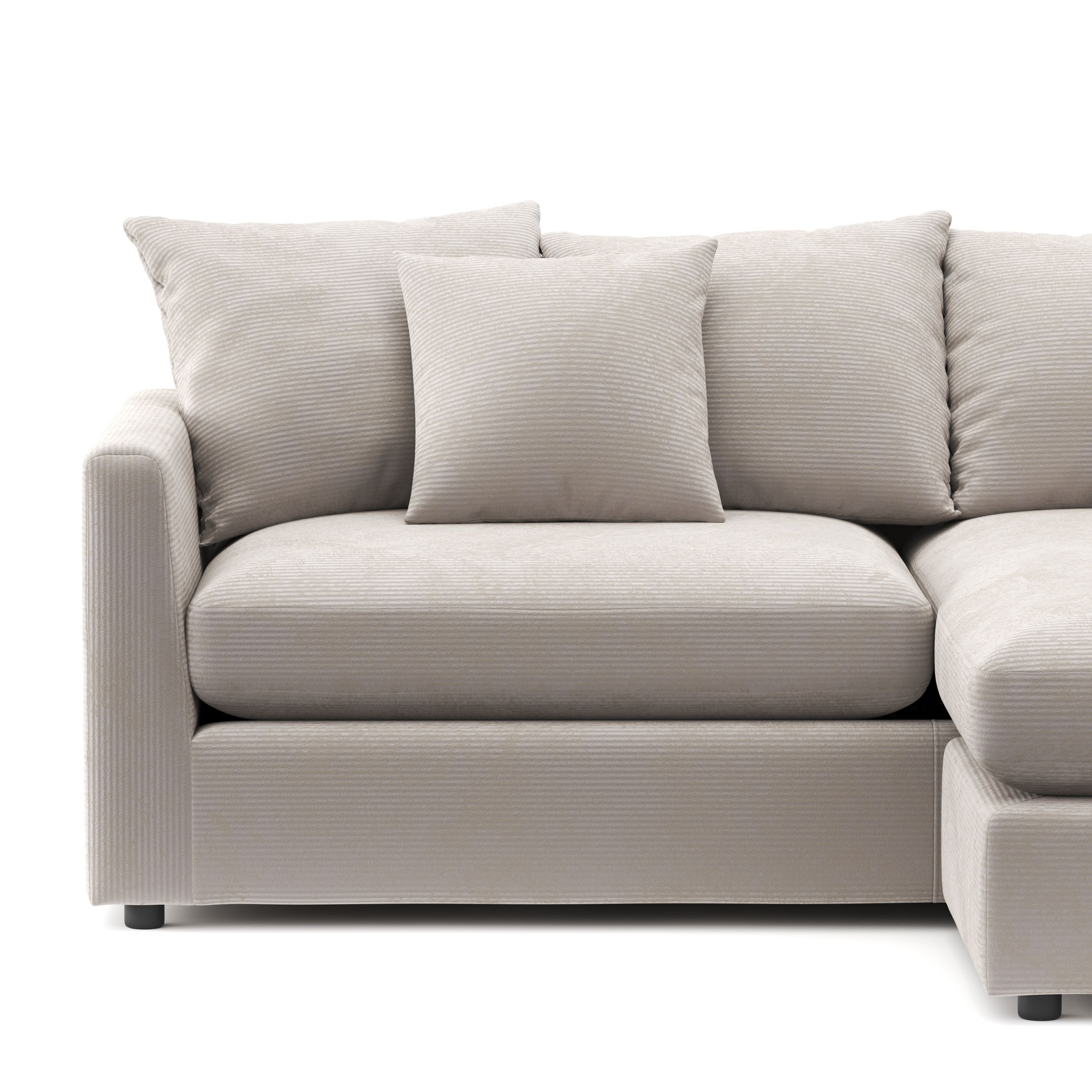 Ecksofa Cord ILONA creme