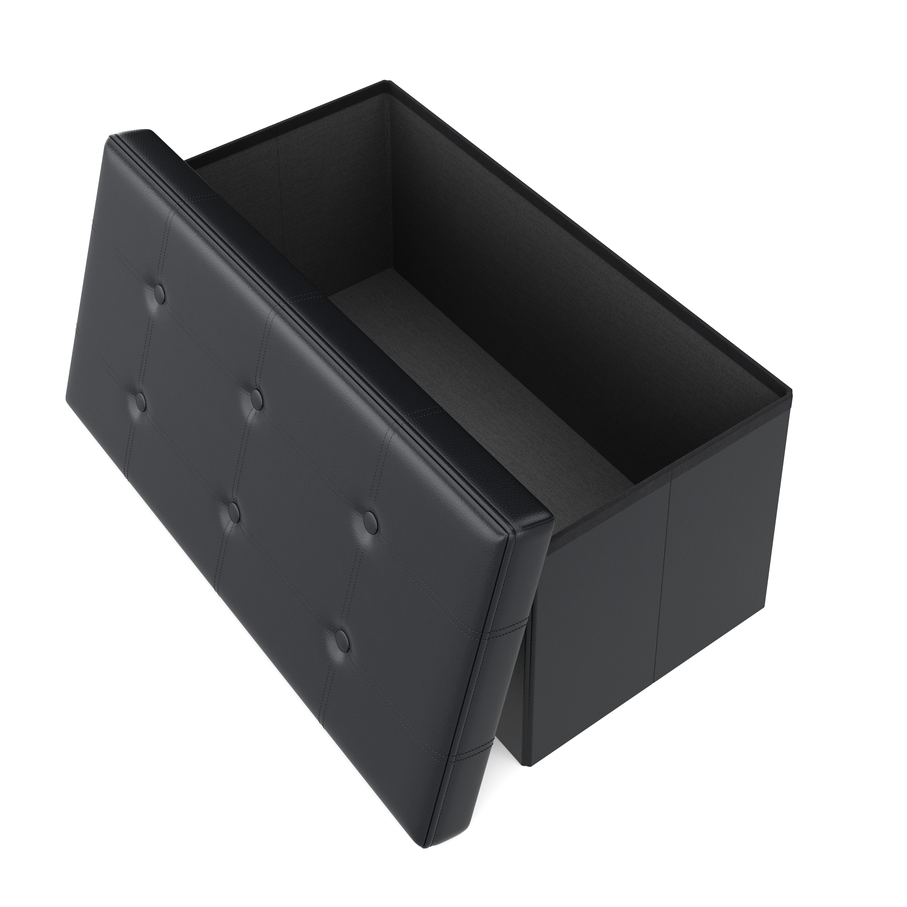 Sitzbank Leder JORIS 76 cm schwarz