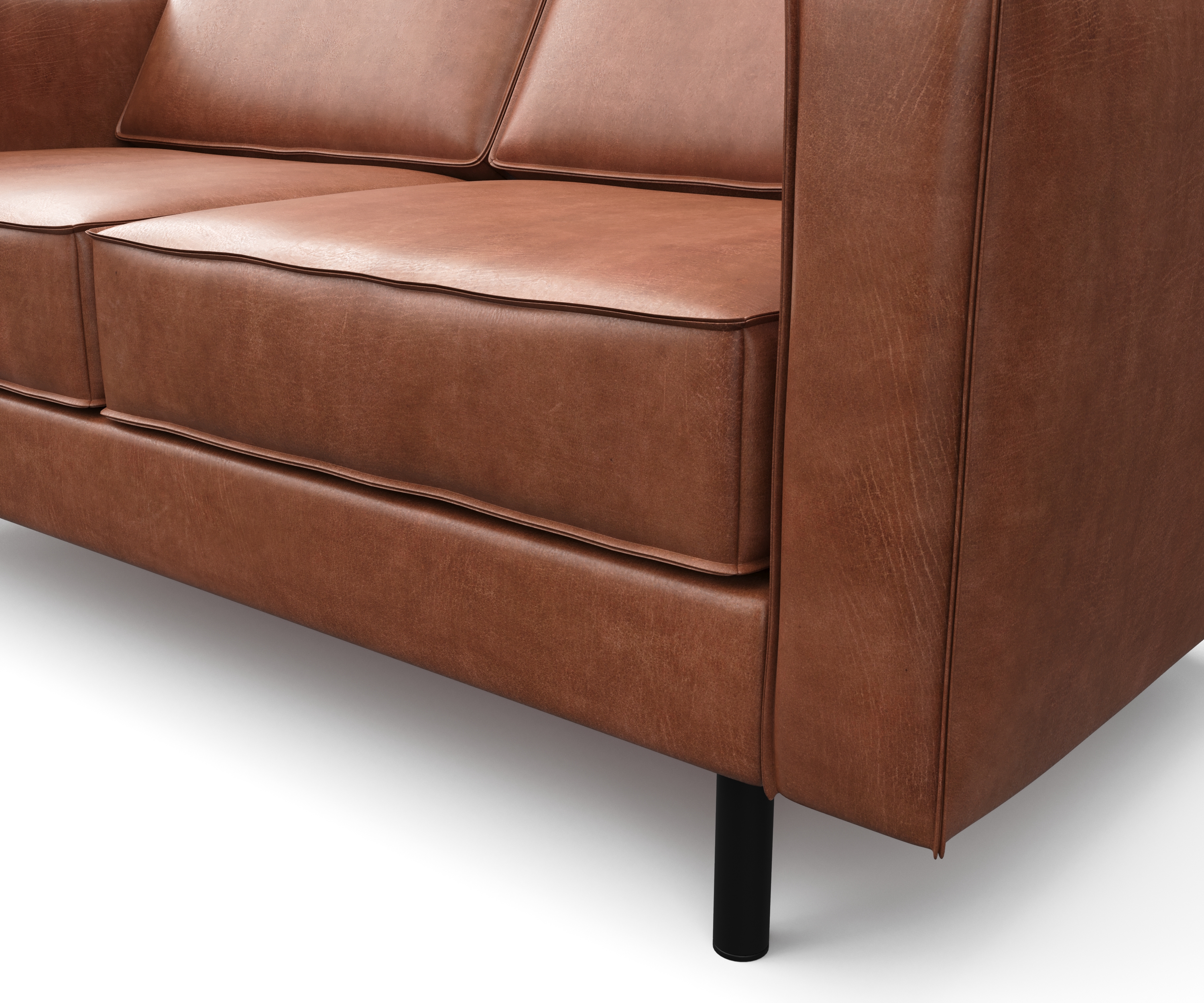 Sofa Leder DUKE 2-Sitzer braun