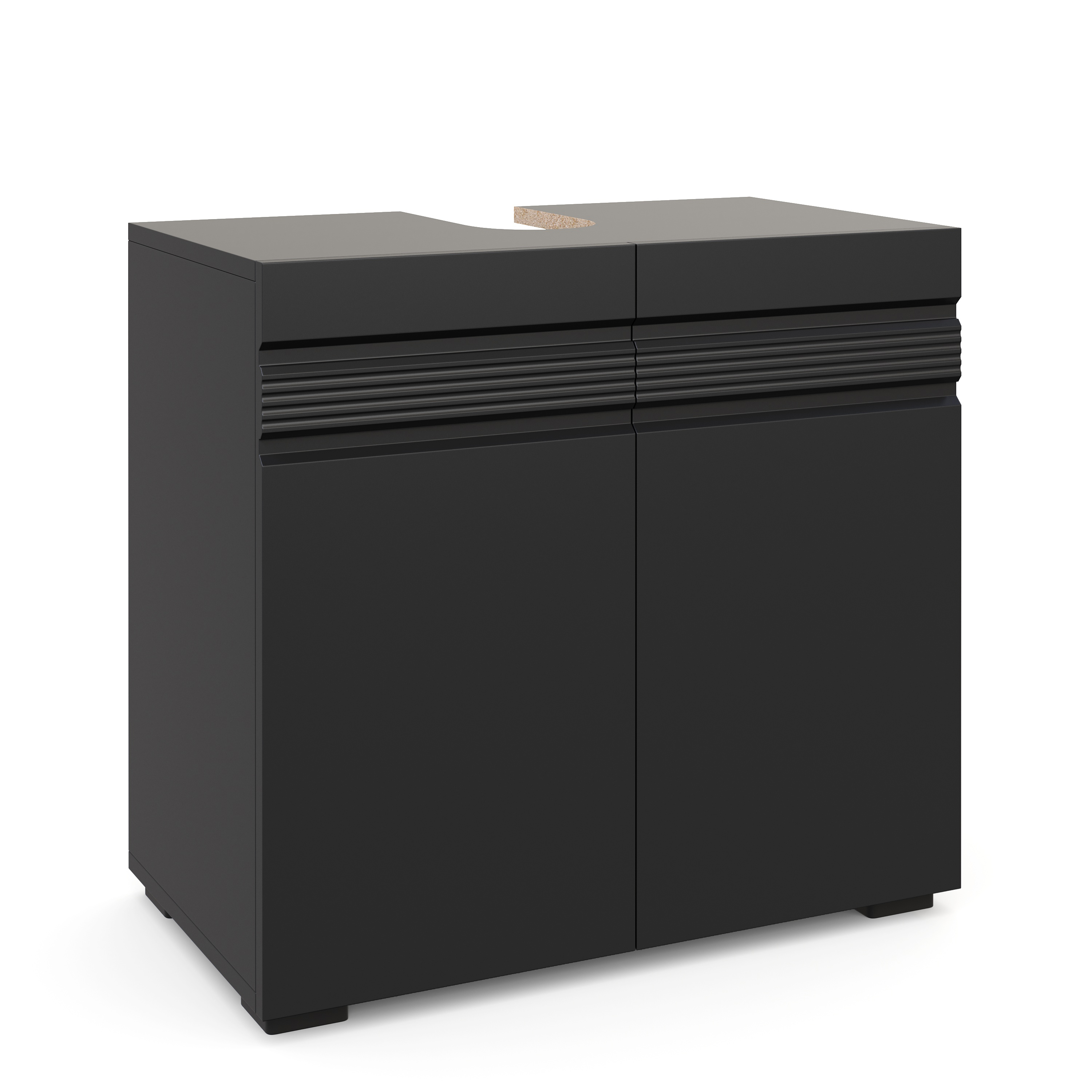 Waschbeckenunterschrank 60 x 34 x 56 cm schwarz