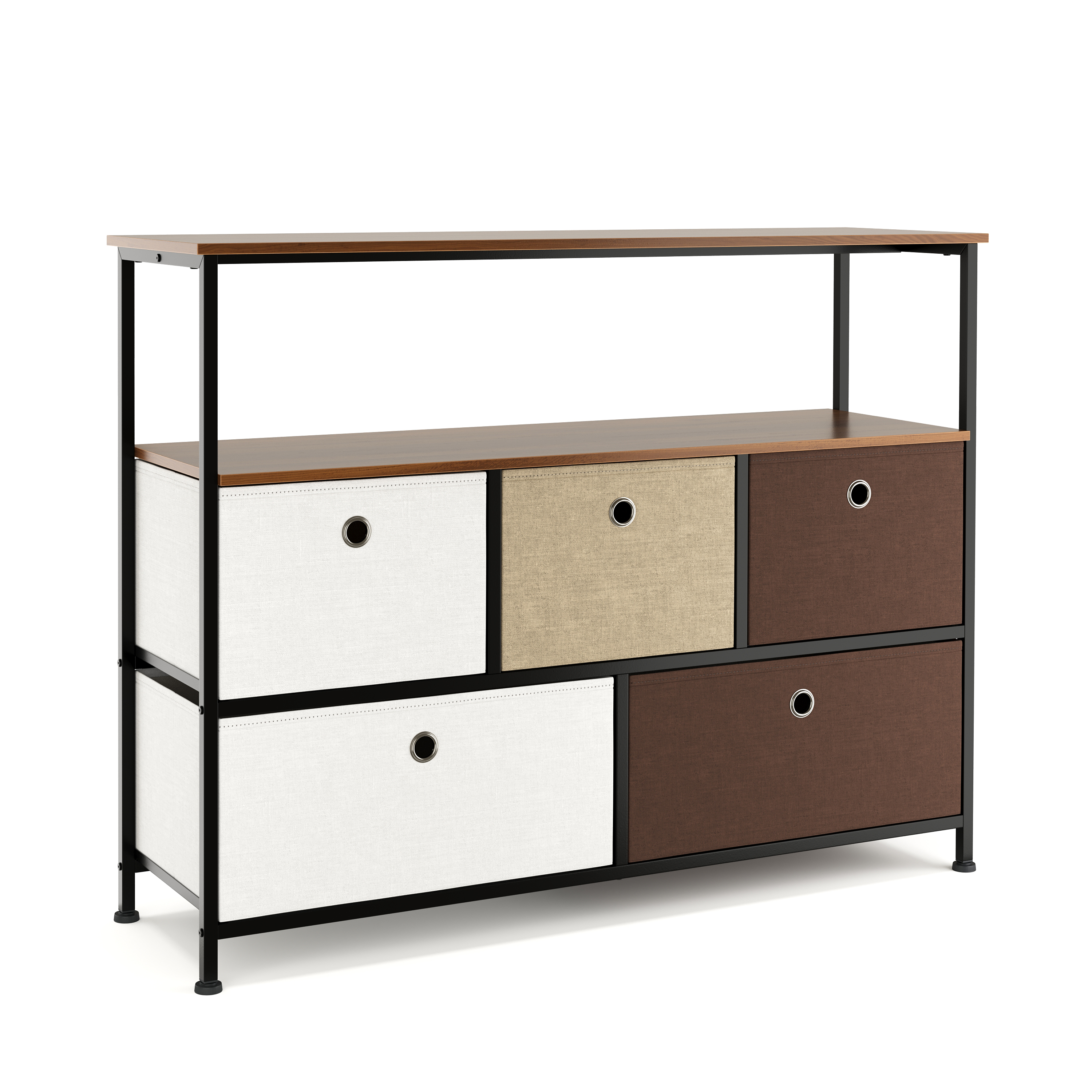 Sideboard MIKA 100 x 78 cm braun/weiss